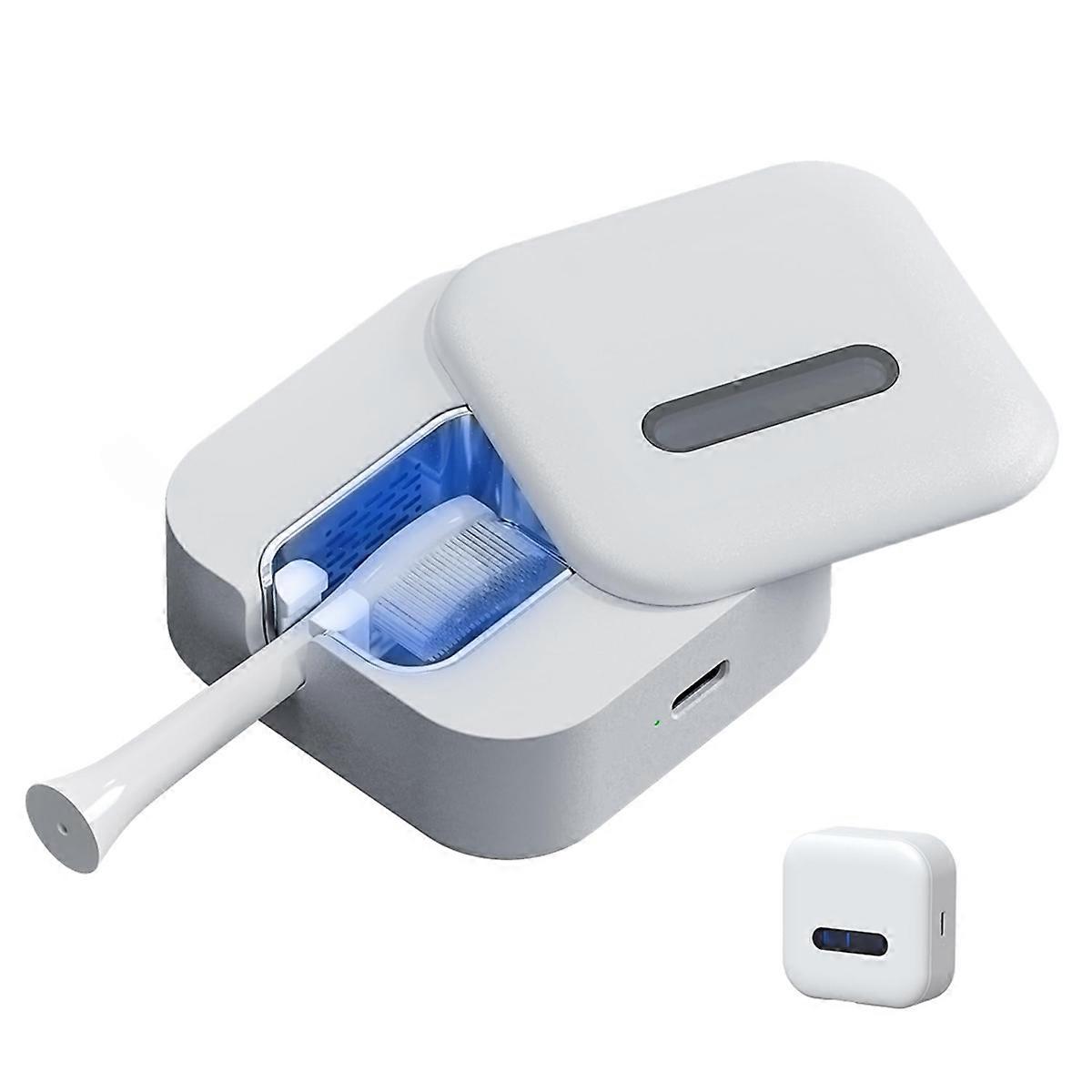 Portable Toothbrush Cleaner with USB Rechargeable, Compact Design for Travel, Home, and Office Use, Fits All Brush Sizes