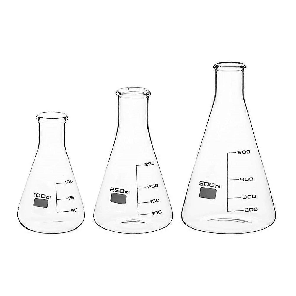 Conical Flask Glass Flask for Storage 12Pcs School Experiment Accessory