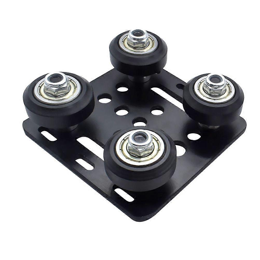 1 Set 3D Printer Parts European Standard Openbuilds V Gantry Plat Set Special Slide Plate Pulley for 2020 V-slot Aluminum Profiles Wheels with Black W