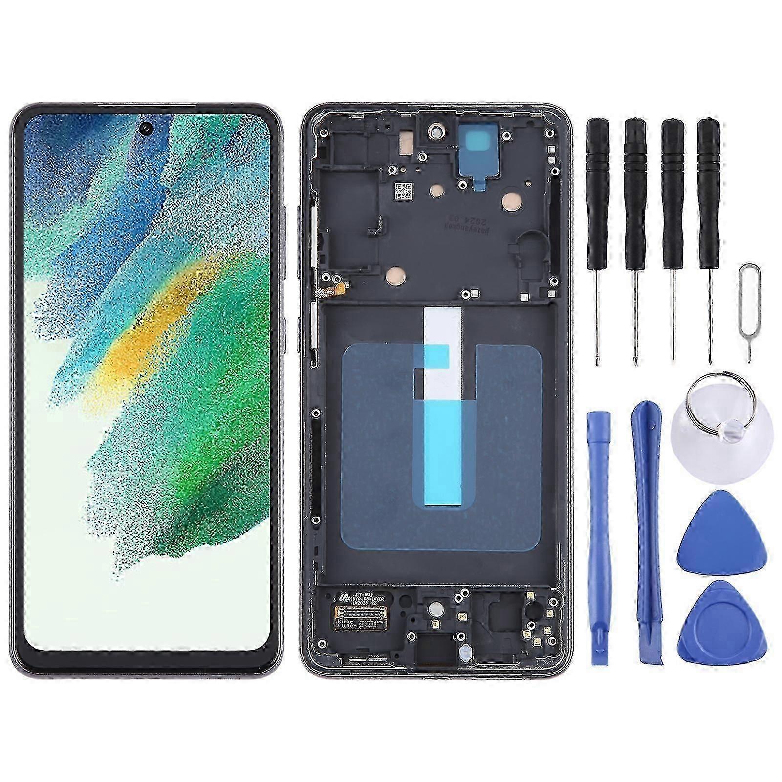 Galaxy S21 FE 5G SM-G990B TFT LCD Screen Digitizer Full Assembly with Frame No Fingerprint Scanner in Black Color