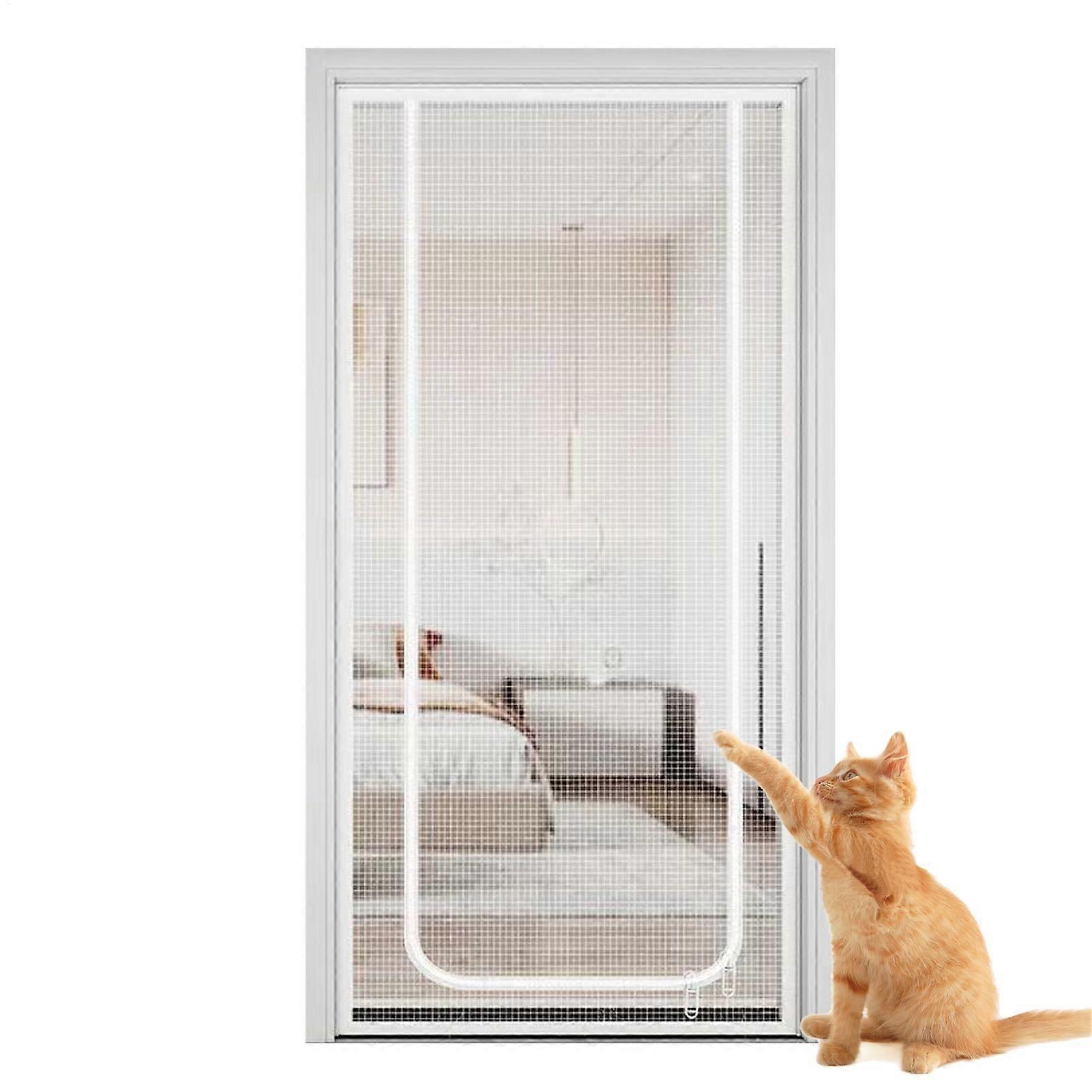 Cat Proof Door Curtains, Kitten Gate With Zipper, Balcony Net, Portable Cat Gate For Openings Hallways, 220x90x0.2 cm