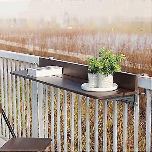 Standing Folding Floating Desk Outdoor Folding Side Desk Balcony Folding Hanging Desk Onecolor 100x27cm 39.3x10.6in