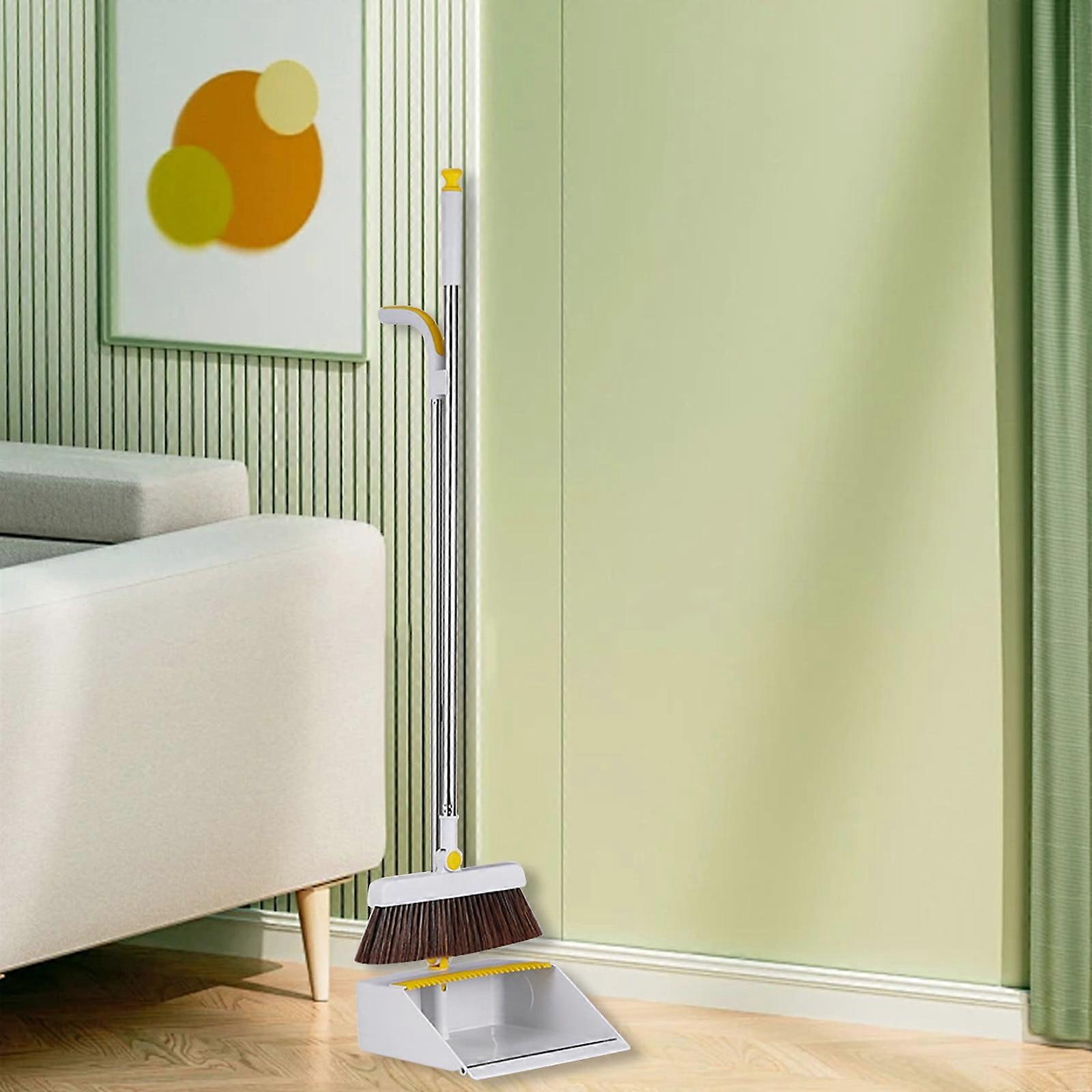 Bocqde Cool Kitchen Gadgets - Foldable Dustpan & 180° Rotatable Broom Set, Double-layer Non-stick Scraper, Easy Storage Brooms