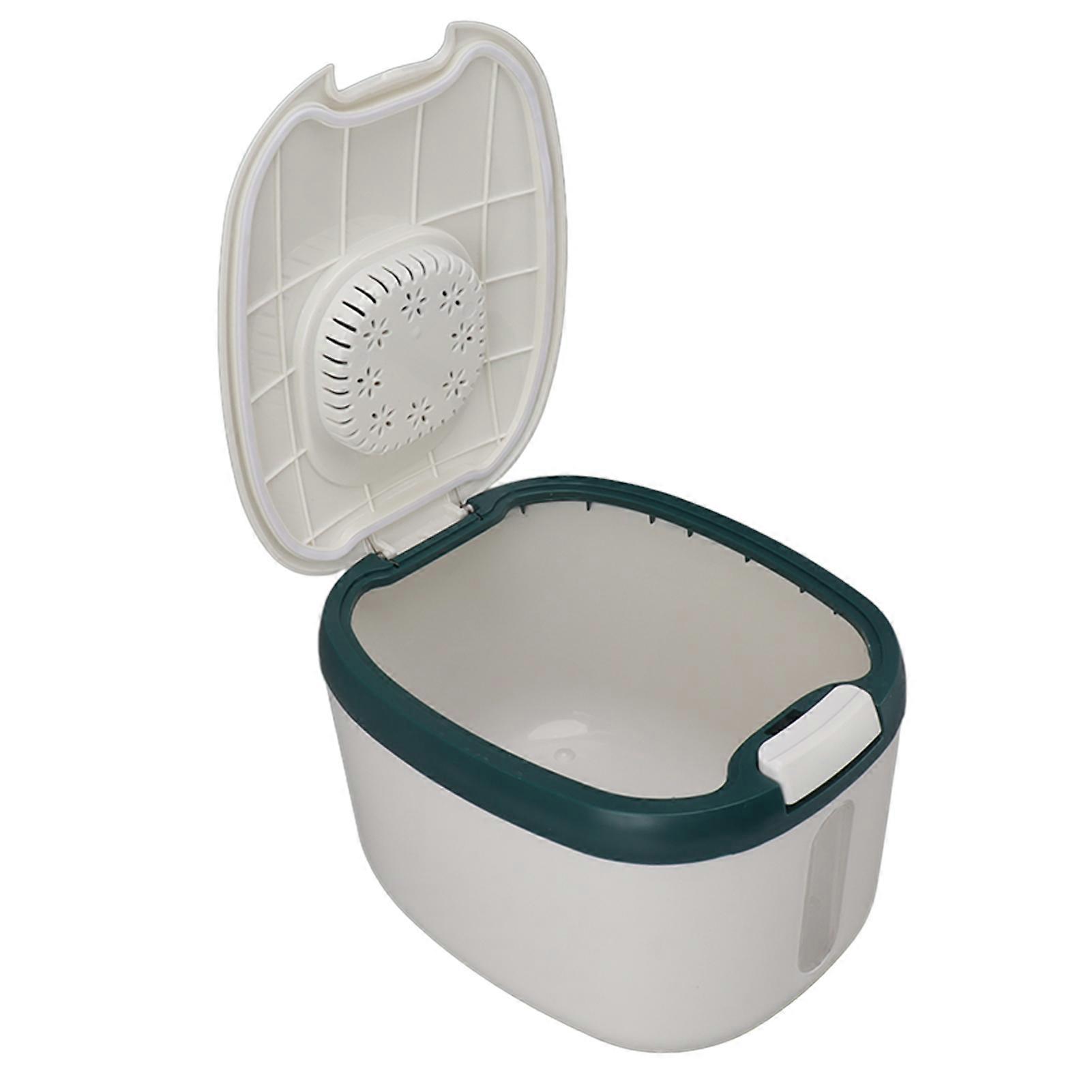 Rice Container Bug Proof Odorless Airtight Rice Box with Clear Window for Grains Sugar Flour M Green (10kg/22.0lb) 