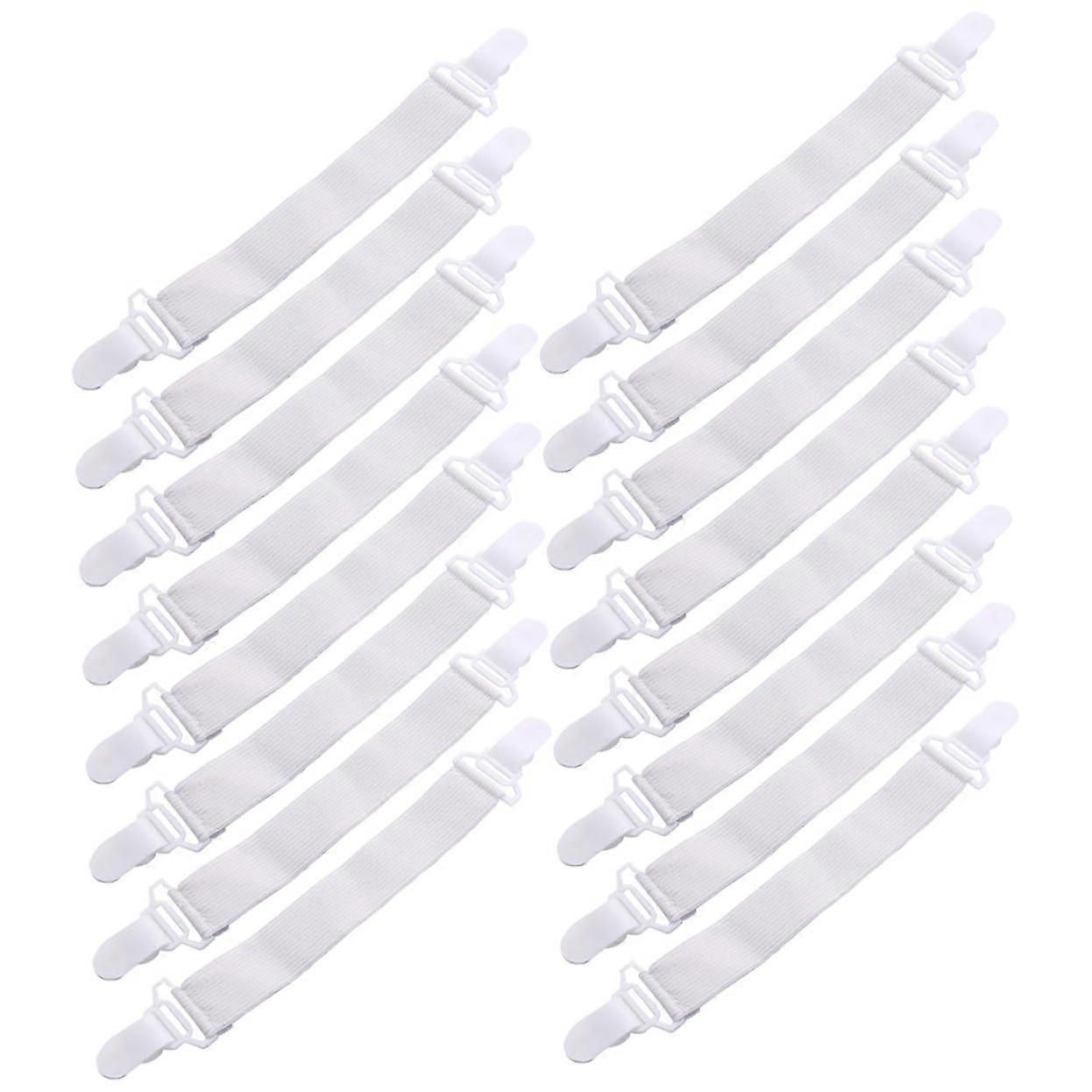 Bed Sheet Clips 16 Pcs AntiSlip Fasteners With Elastic Straps For Mattress Grippers Quilt Holders Compact Lightweight