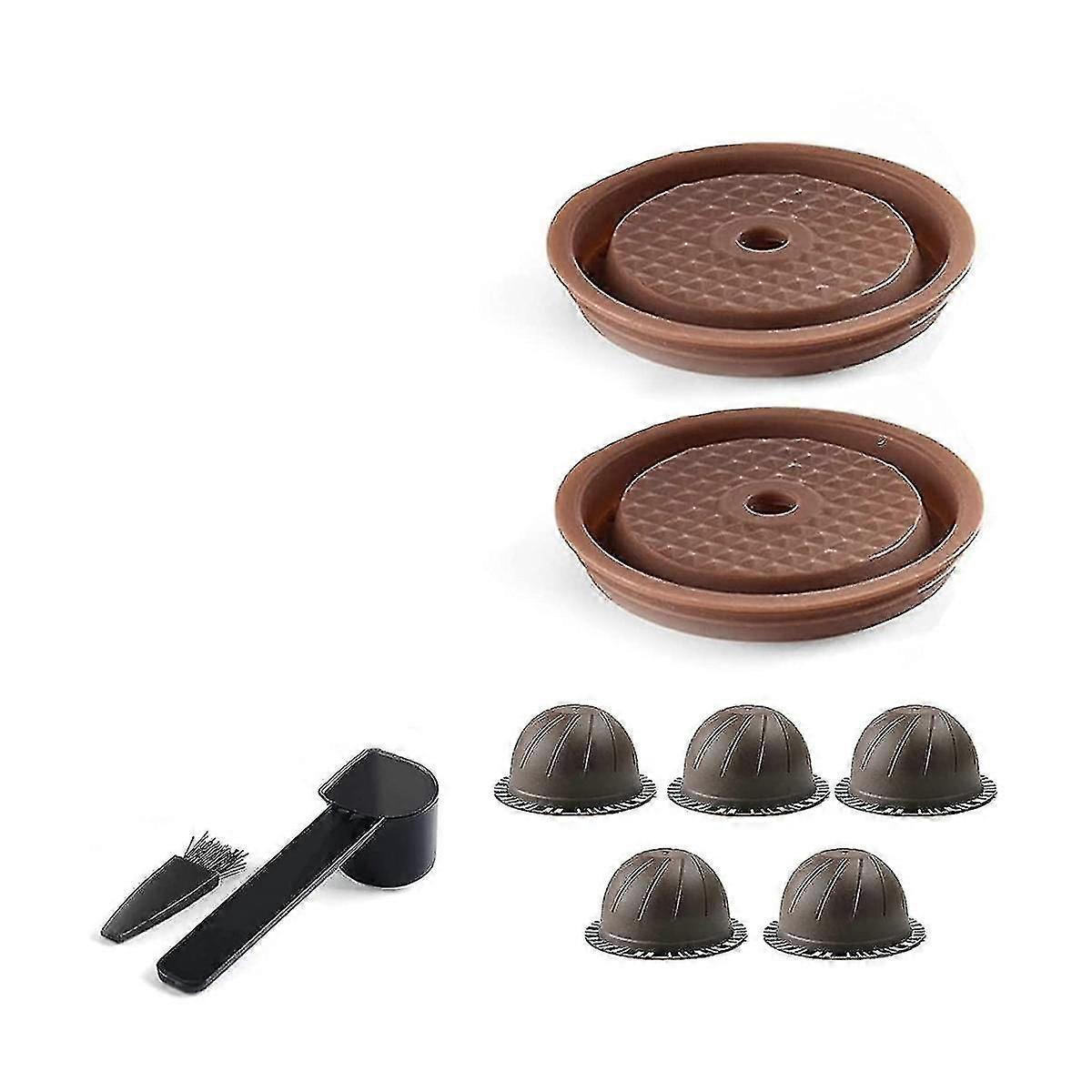 Refillable Coffee Capsule For Vertuo 230 Ml Coffee Pods Coffee Machine, With 2 Pcs Reusable Silicon
