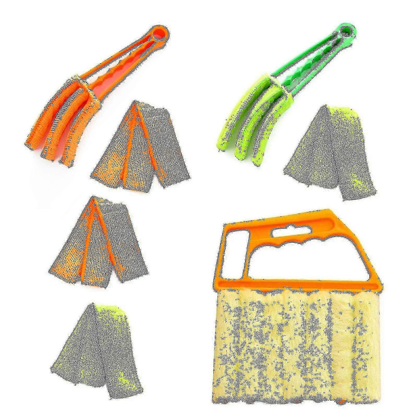7pcs Removable Washable Hand Held Blind Cleaner Set Window 4 Microfibre Sleeves SZRH