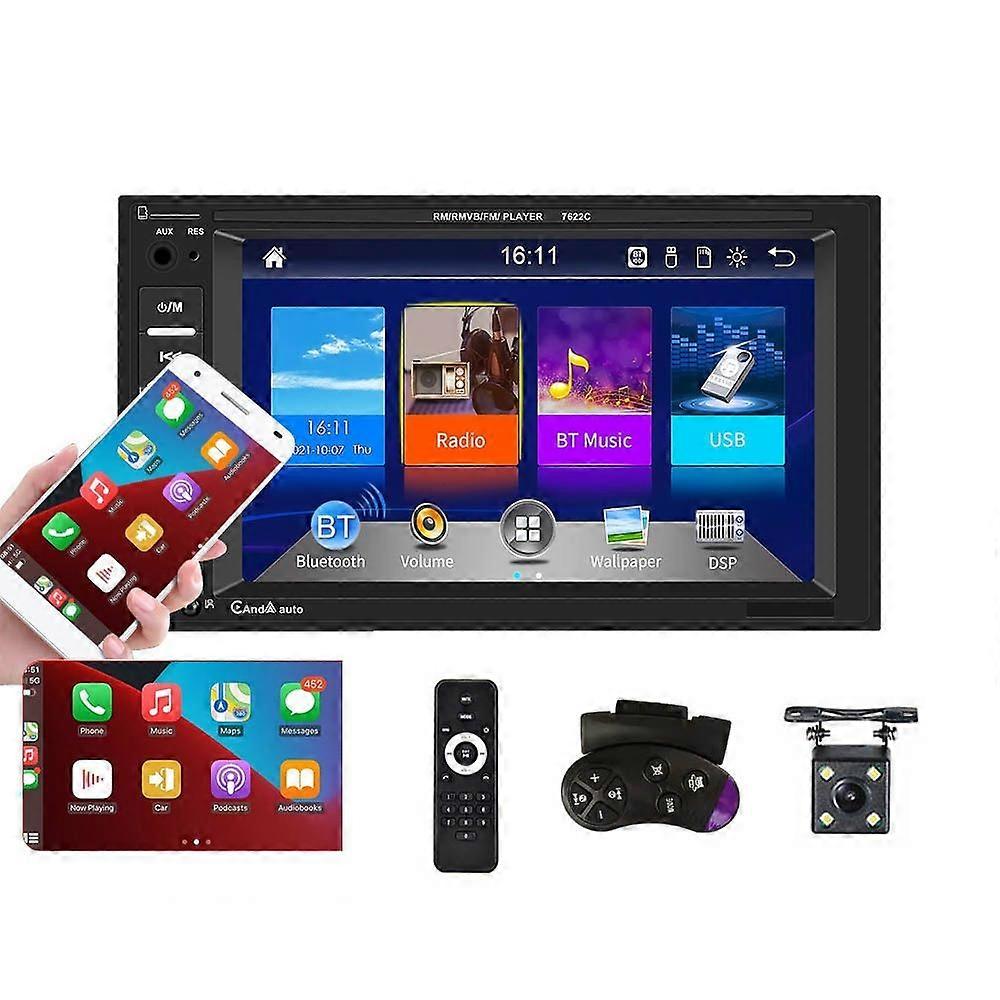 6.2 inch MP5 Carplay Player, Style: Standard+4 Light Camera Standard+4 Light Camera