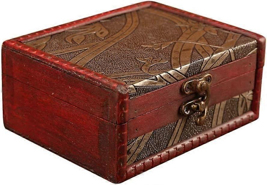 Handmade jewelry for storing wooden metal boxes, mini vintage lock containers