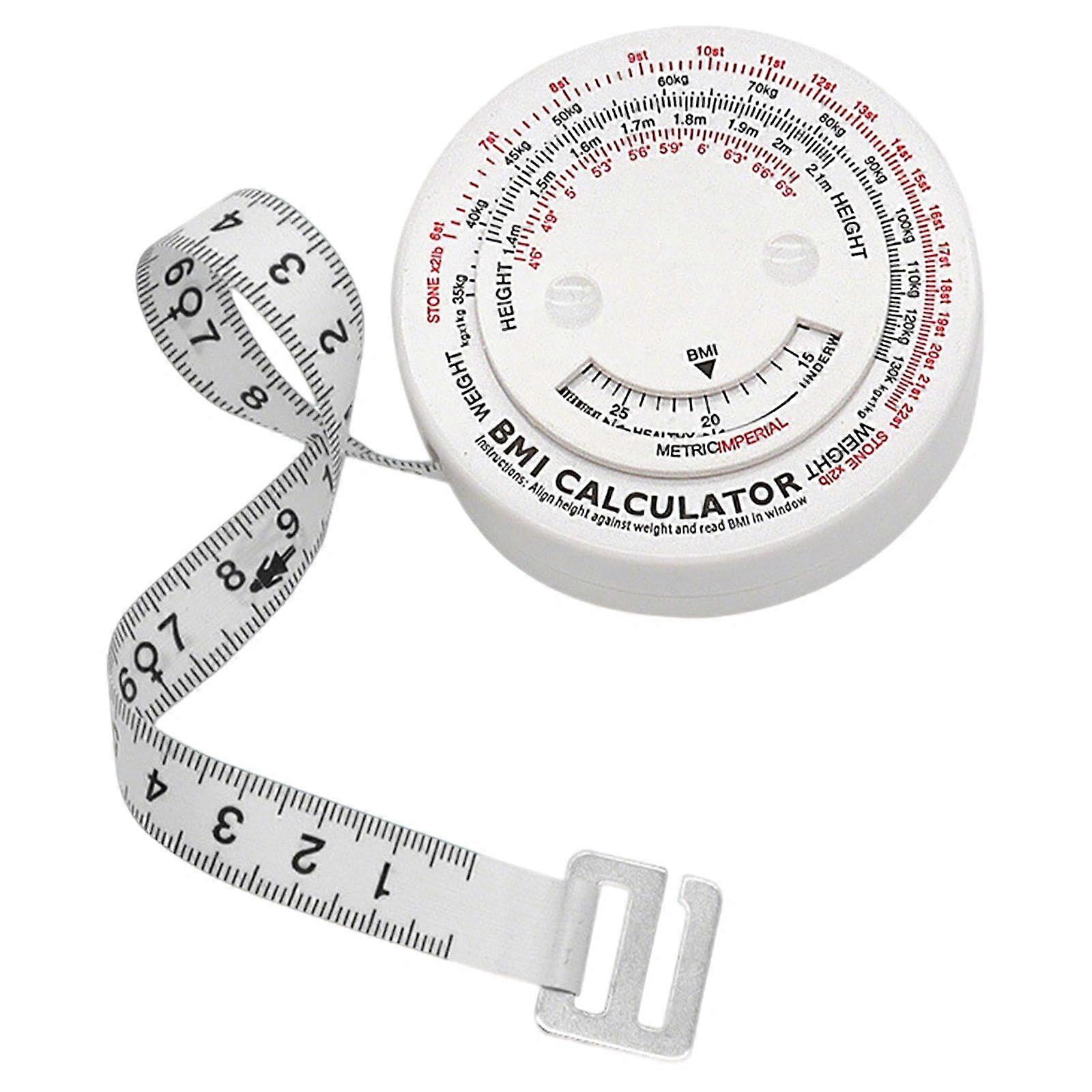 Tape Measure Body, 150 Cm Retractable Body Fat Measuring Tool For Waist Circumference And BMI Calculator