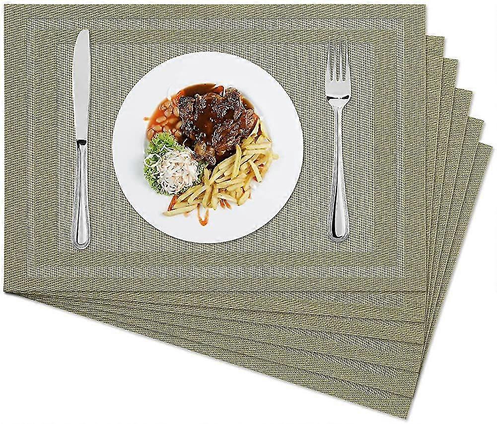 Sets de table lavables, Ensemble de 6 sets de table, Sets de table pvc résistants à la chaleur, antidérapants