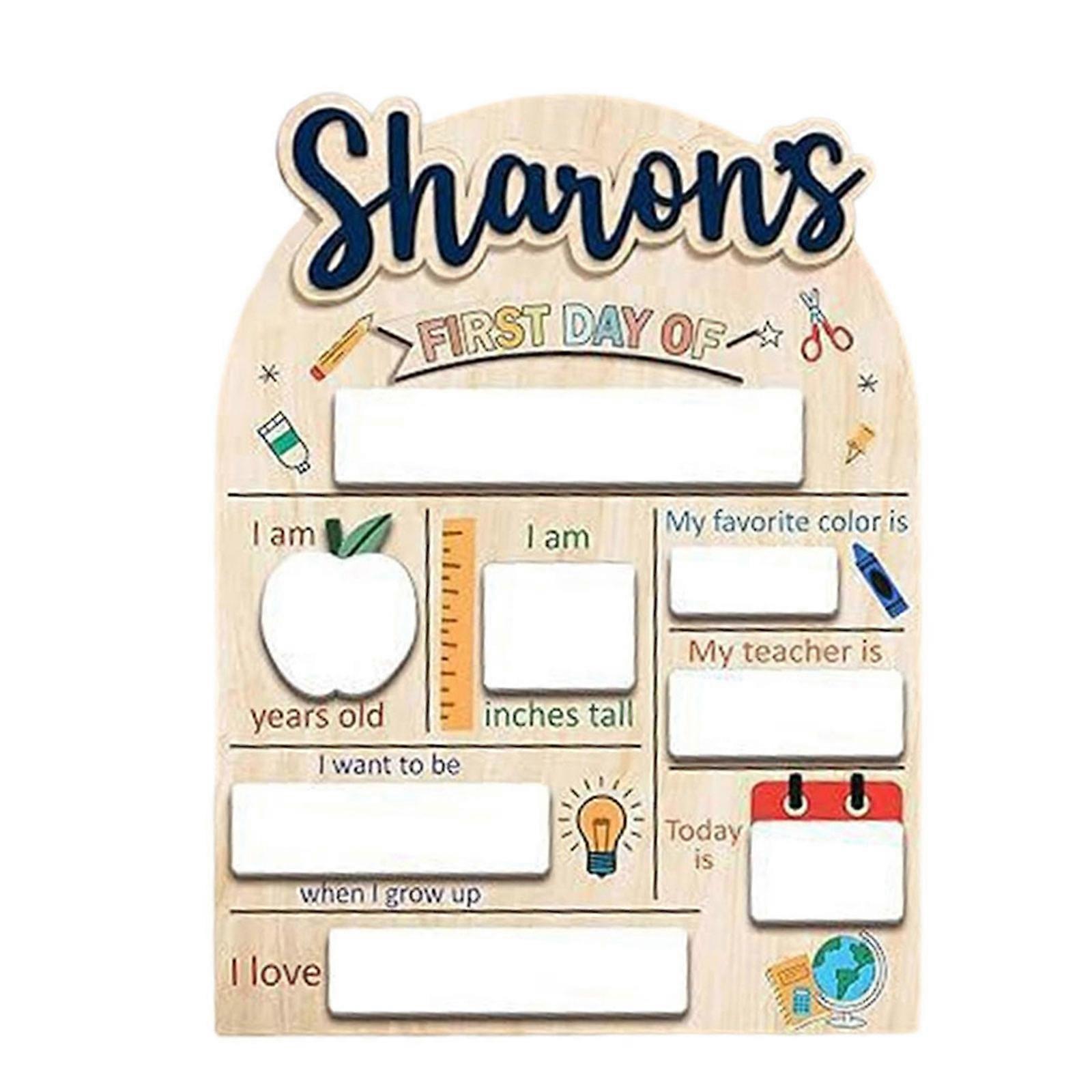 Wooden Welcome Back To School Sign Engraved Panel With Creative Patterns Classroom Door Decoration Individualized Name Option Multicolor