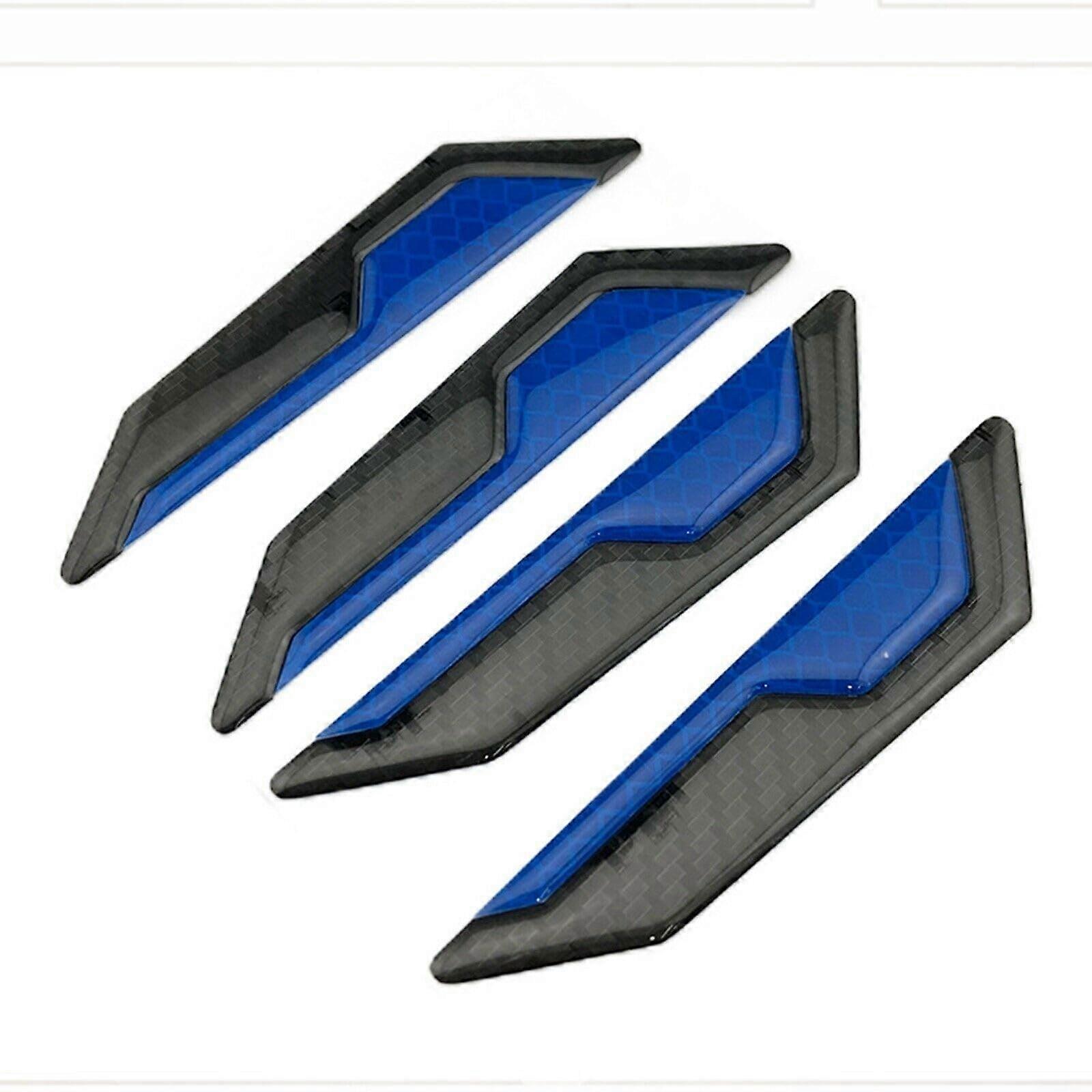 Carbon Fiber Car Door Edge Guard with Reflective Trim for Night Safety and Scratch Protection Blue