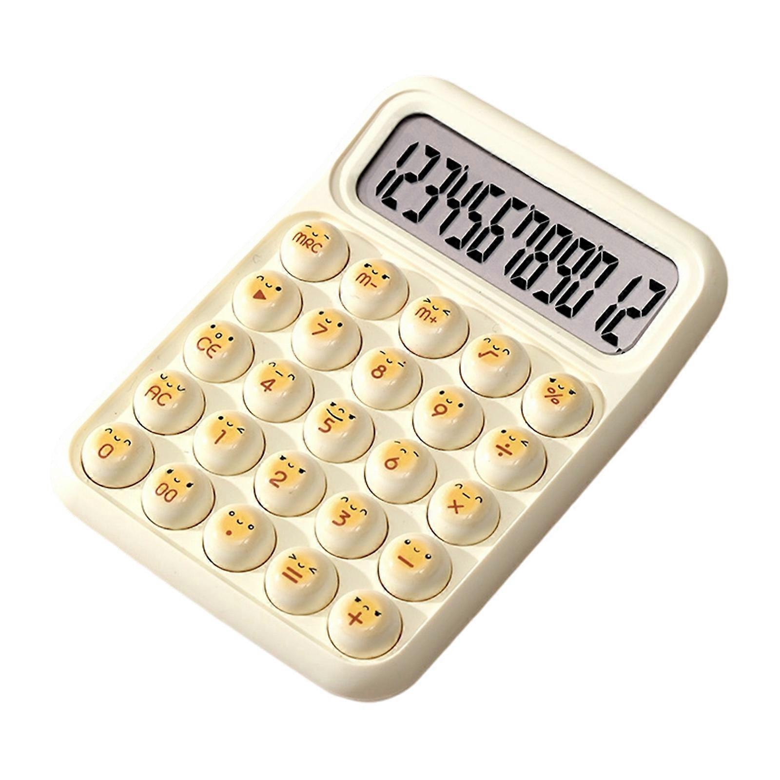 Cute 12 Digit Large LCD Display Calculator Mechanical Switches Calculator with Large LCD Display for Office Work Student  Cute milk