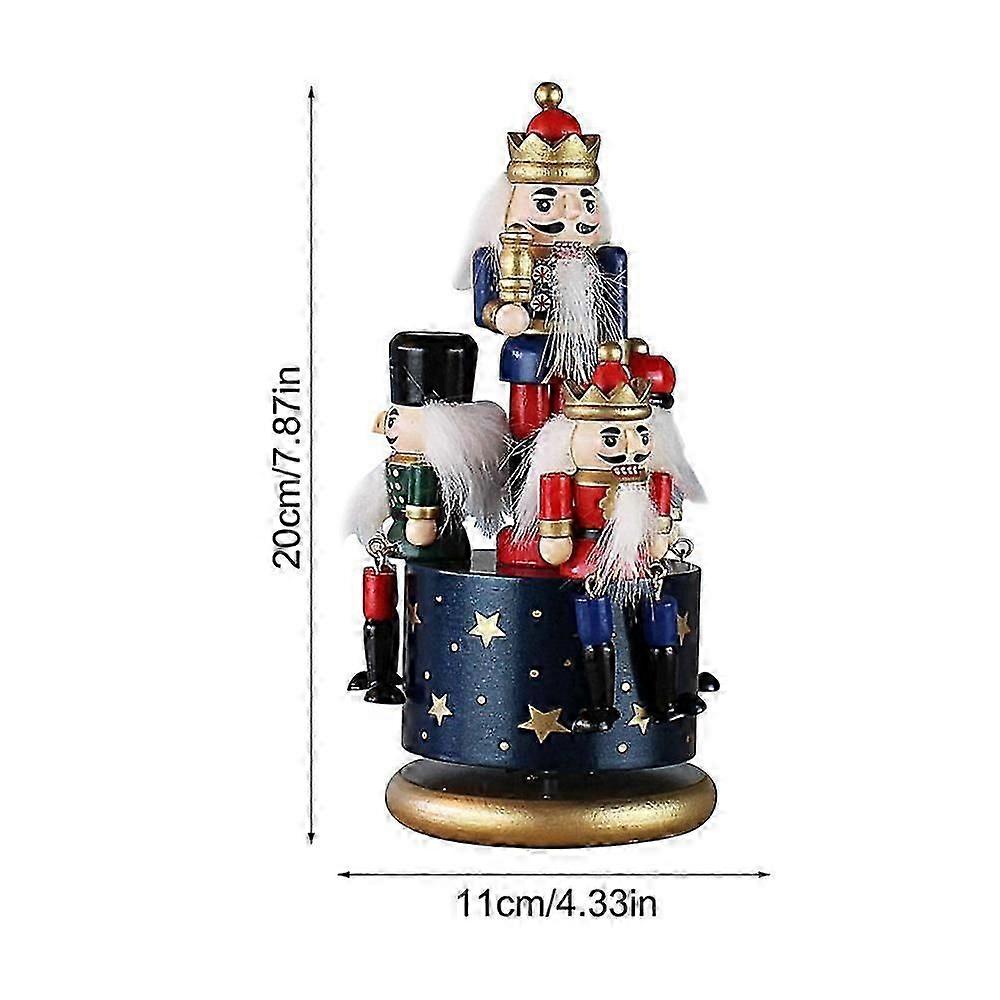 Fun Nutcracker Music Box, Christmas Music Box, Hand-Painted Nutcracker Figurines, Colorful Rotating Christmas Decoration