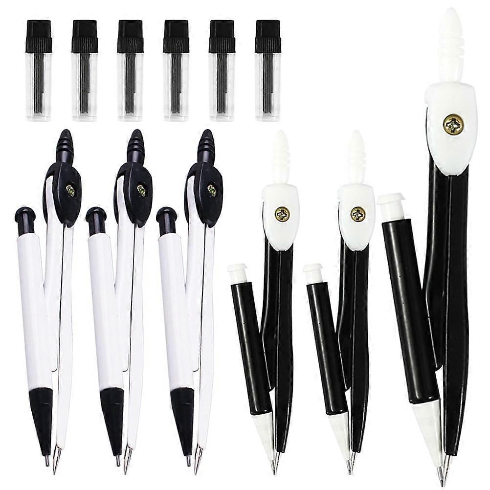 Eease 6pc Math Compass Set for Students, Teachers, Office, Carpentry & Art