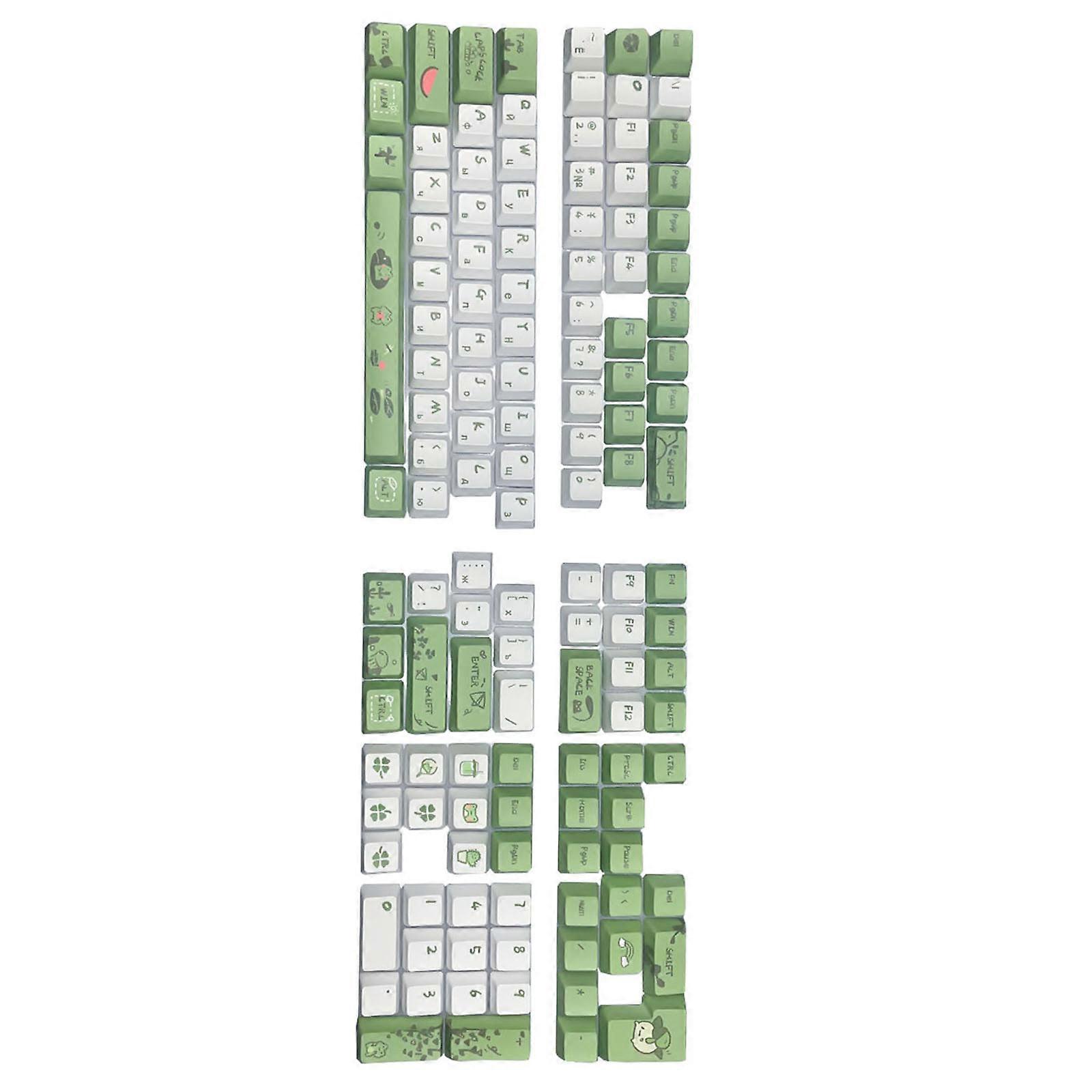 PBT Russian Language XDA/OEM Height Keycap for 75/87/98/104/108 Keyboard XDA Height Keycap Set with Sublimation Printing Multicolor