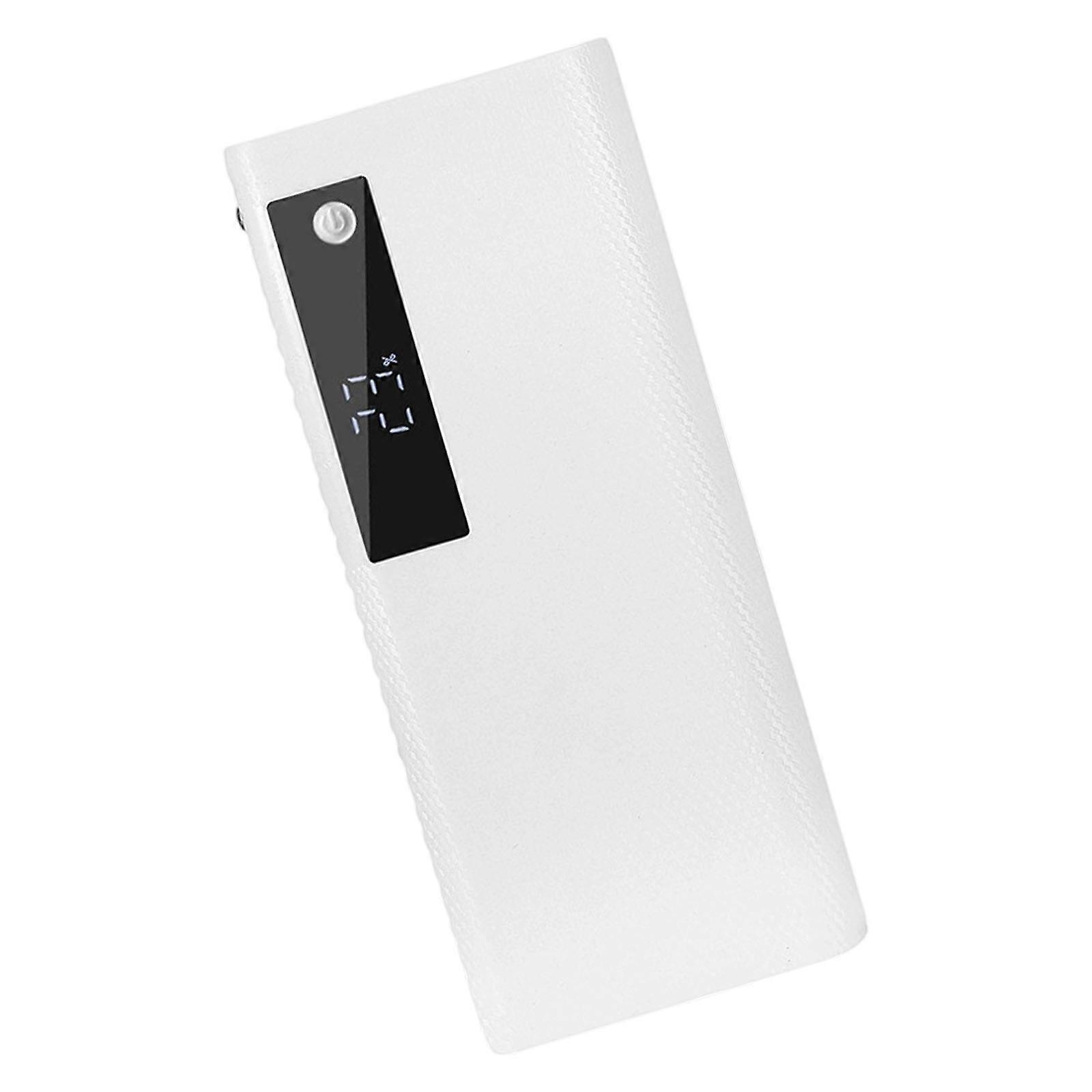 21700 Battery Charging Case 5 Cell Capacity Quick Charging Support Double Input Output Port LED Display ABS Texture  White