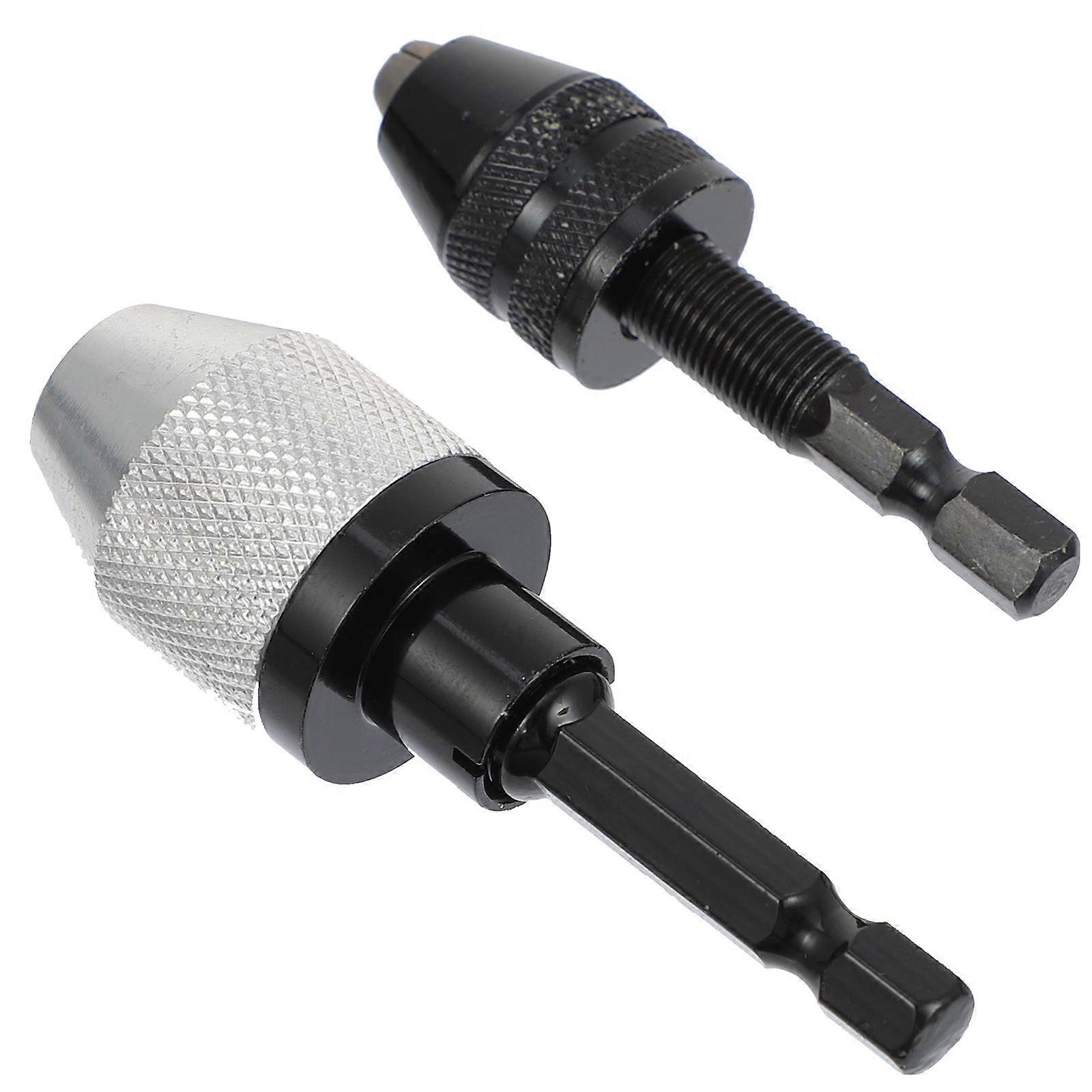 2pcs Drill Chuck Hex Shaft Drill Chuck Fast Change Converter Drill Adapter