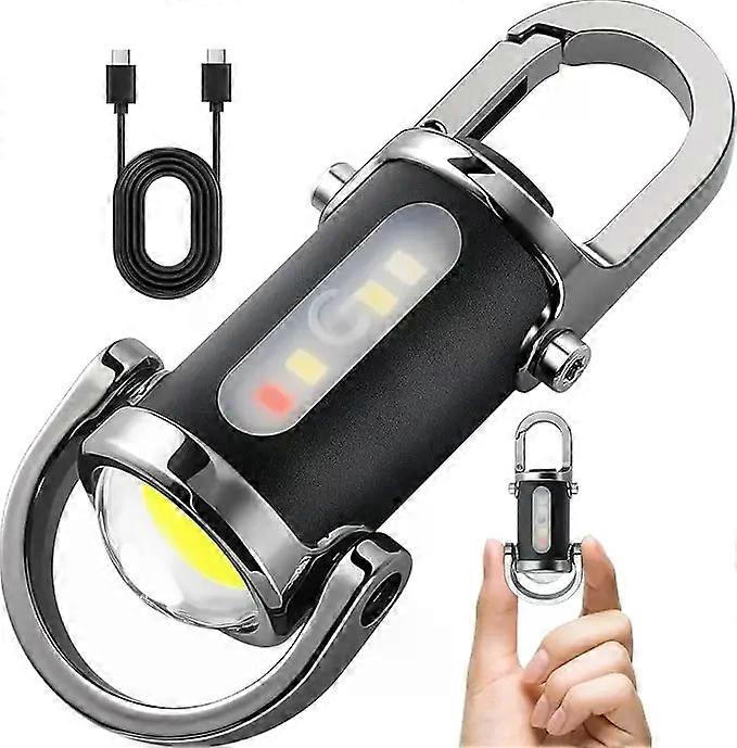 Rechargeable Keychain Flashlights 800 Lumens EDC COB Work Light 7 Modes Emergency Keychain Light for Walking Searching Hiking