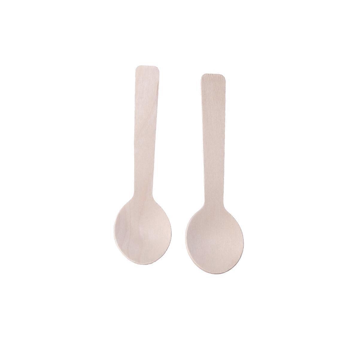 Beige Wood for Eating Use 100Pcs Party