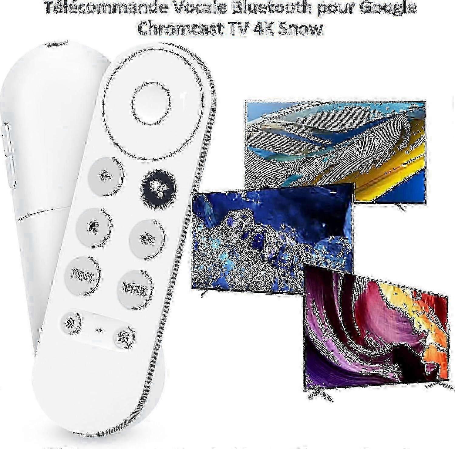 Google Chromecast 4K Smart TV with Bluetooth Voice Remote in Snow White - Netflix & Youtube Integration