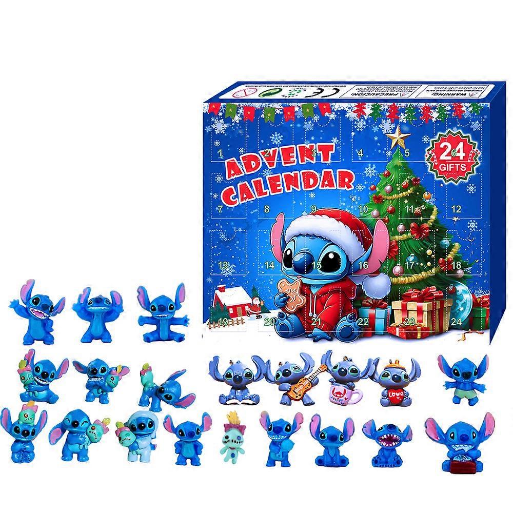 Stitch Figures Play Advent Calendar Countdown Advent Calendar Kids Boys Girls Christmas Gift Surprise Blind Box[YJD]