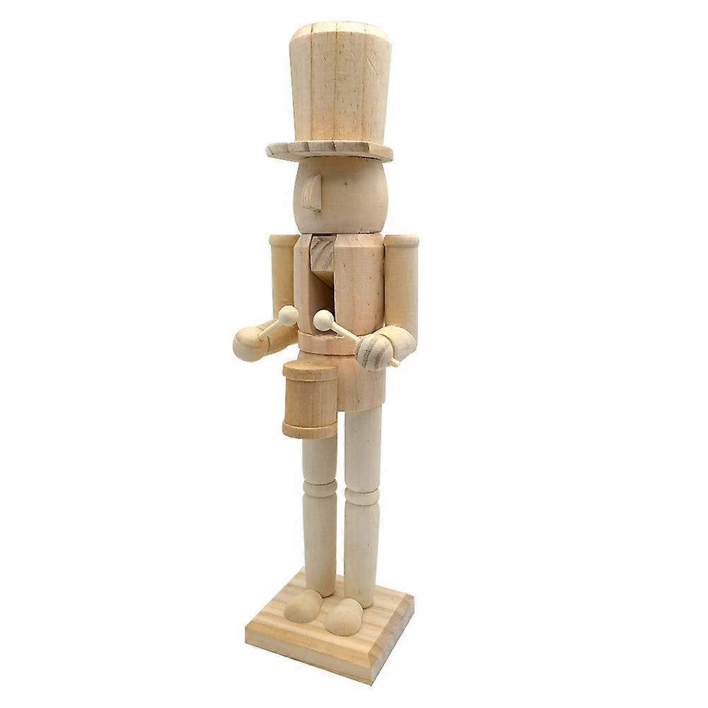 Beige Wood Nutcracker for DIY Nutcracker Decoration