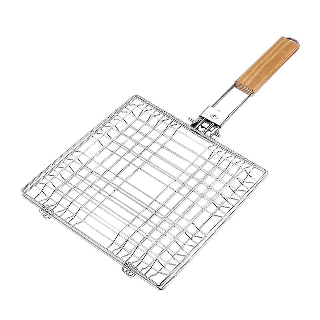 Grill Basket for Fish and Vegetables with HeatResistant Handle, Durable Mesh for Outdoor BBQ