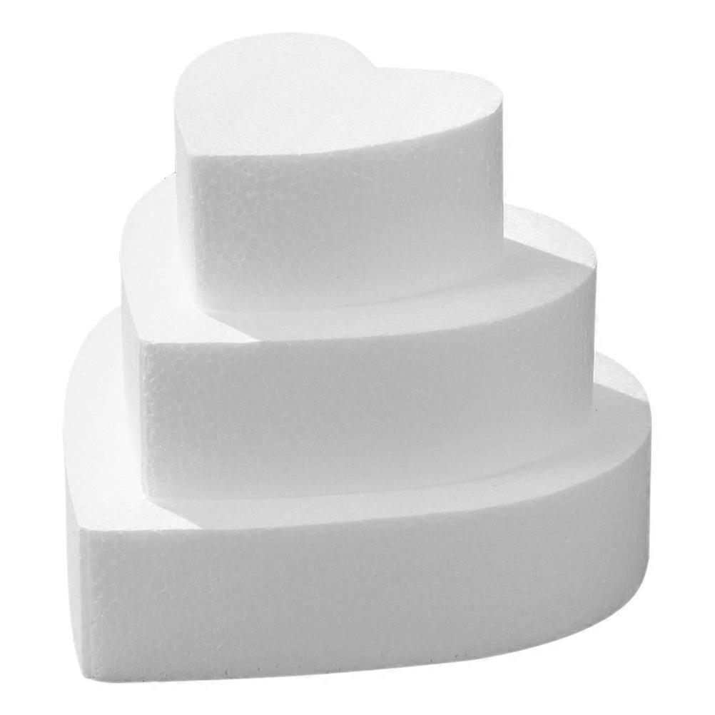 Heart Shaped Foam Cake Dummy for Baking Decoration 3Pcs Practice Set