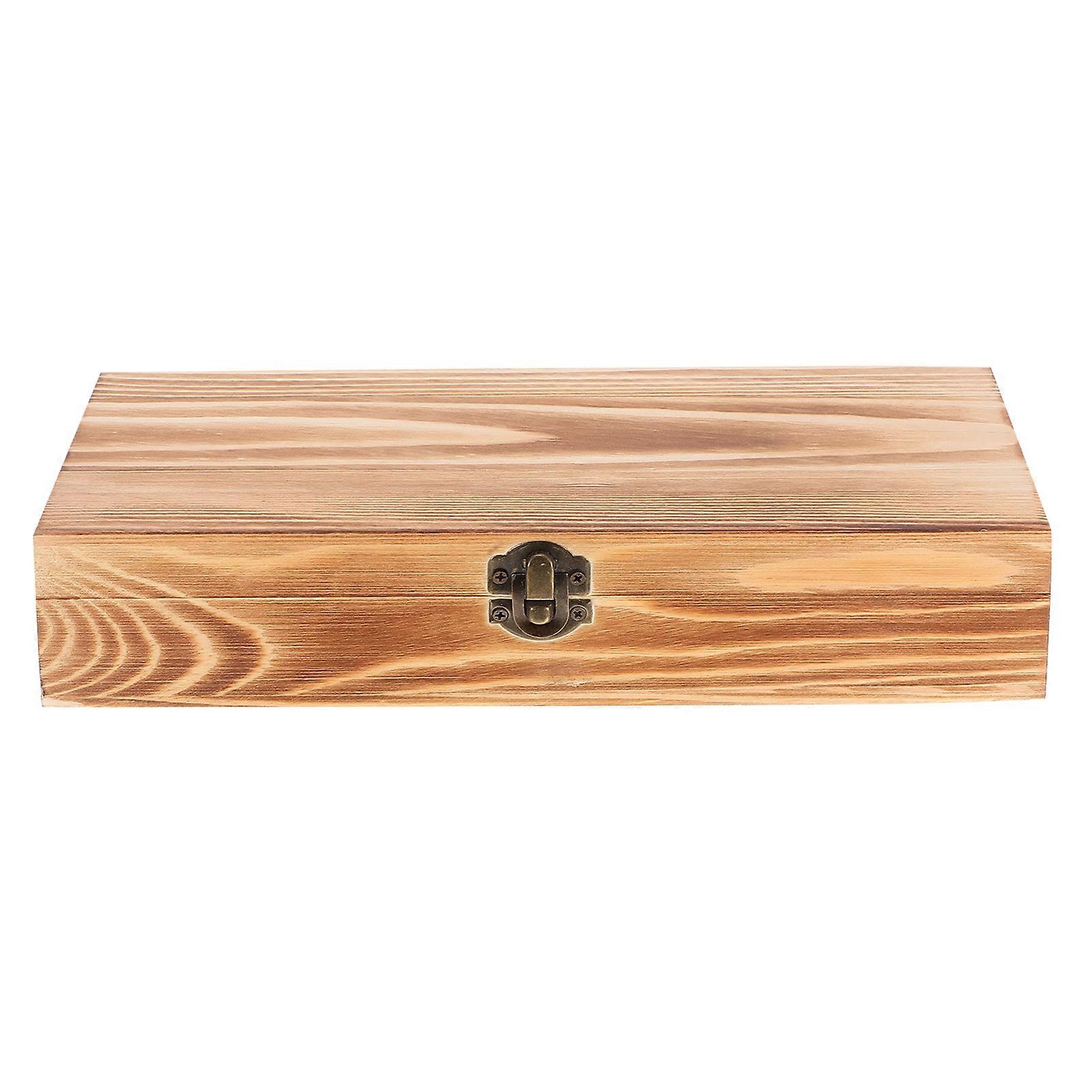 Wooden Keepsake Box with Hinged Lid for Storage Multi Use Rustic Organizer