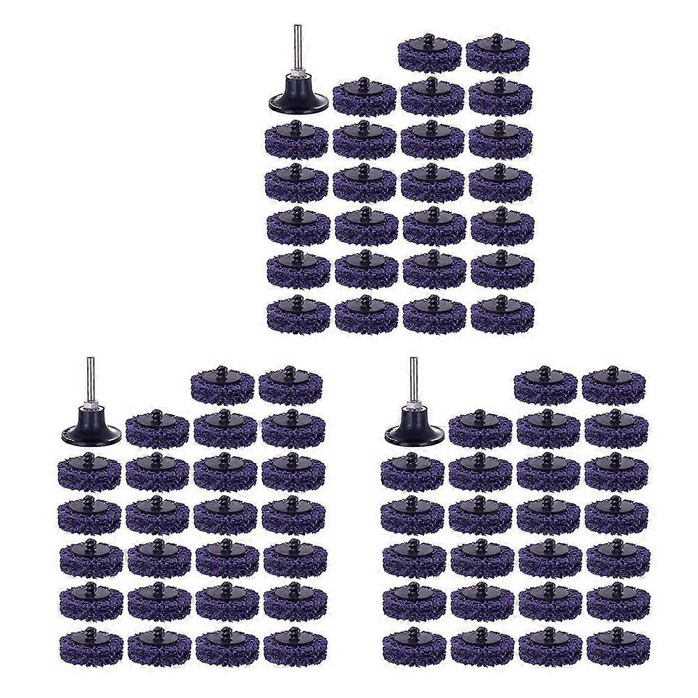 75PCS 2 Inch 50mm Quick Change Easy Strip & Clean Discs Purple for Paint Rust Removal Surface Prep with 3 Holder
