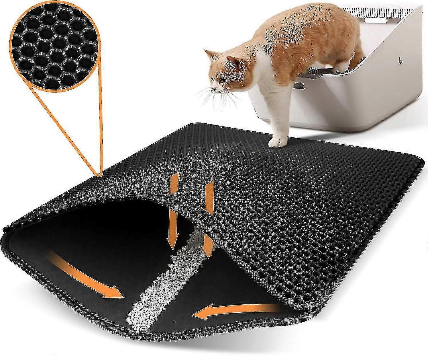 Cat Litter Mat, Litter Box Mat,honeycomb Double Layer Trapping Litter Mat Design