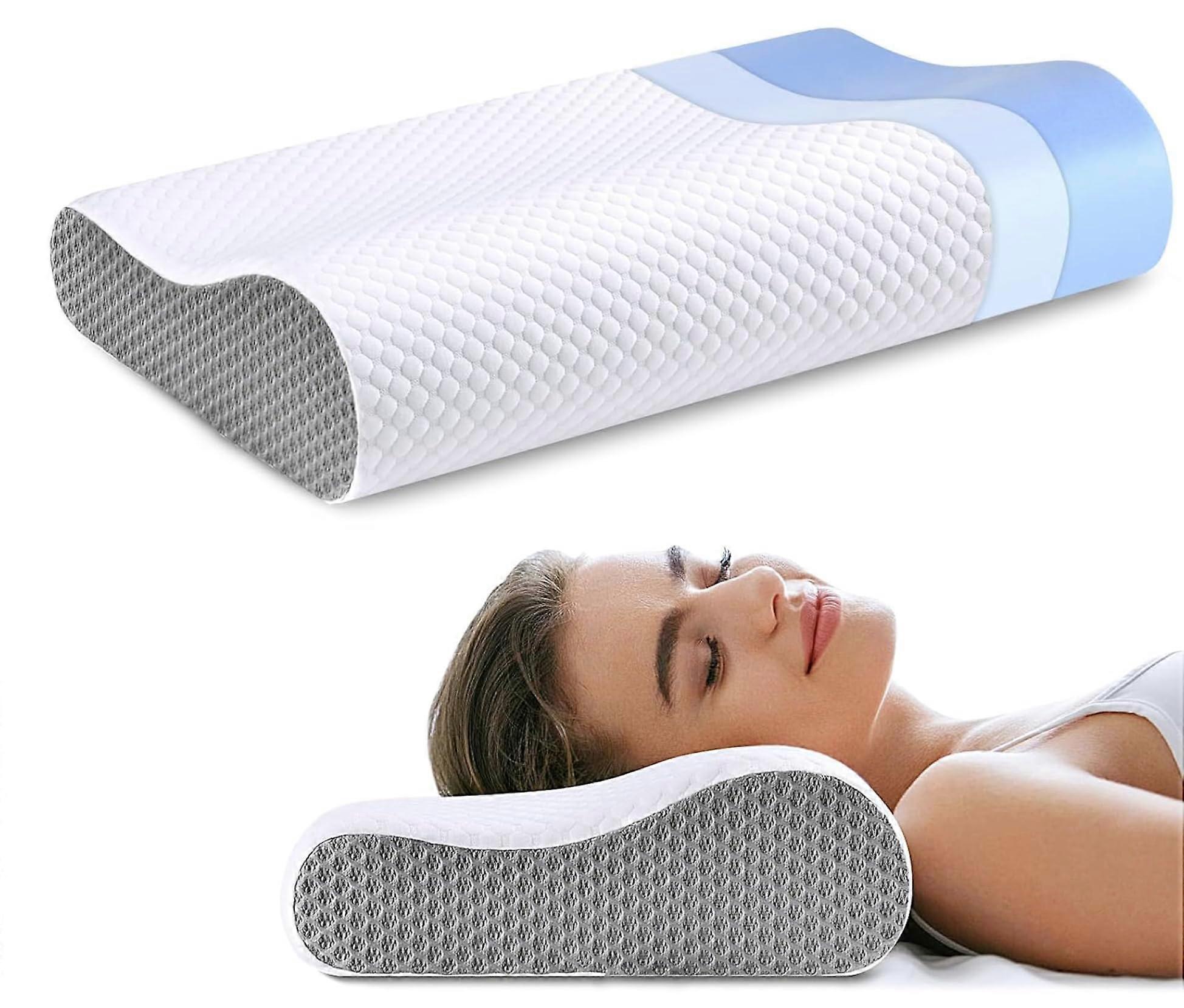 Adjustable Cooling Gel Bed Pillow with Ergonomic Neck Support, Hypoallergenic Plush MK07413