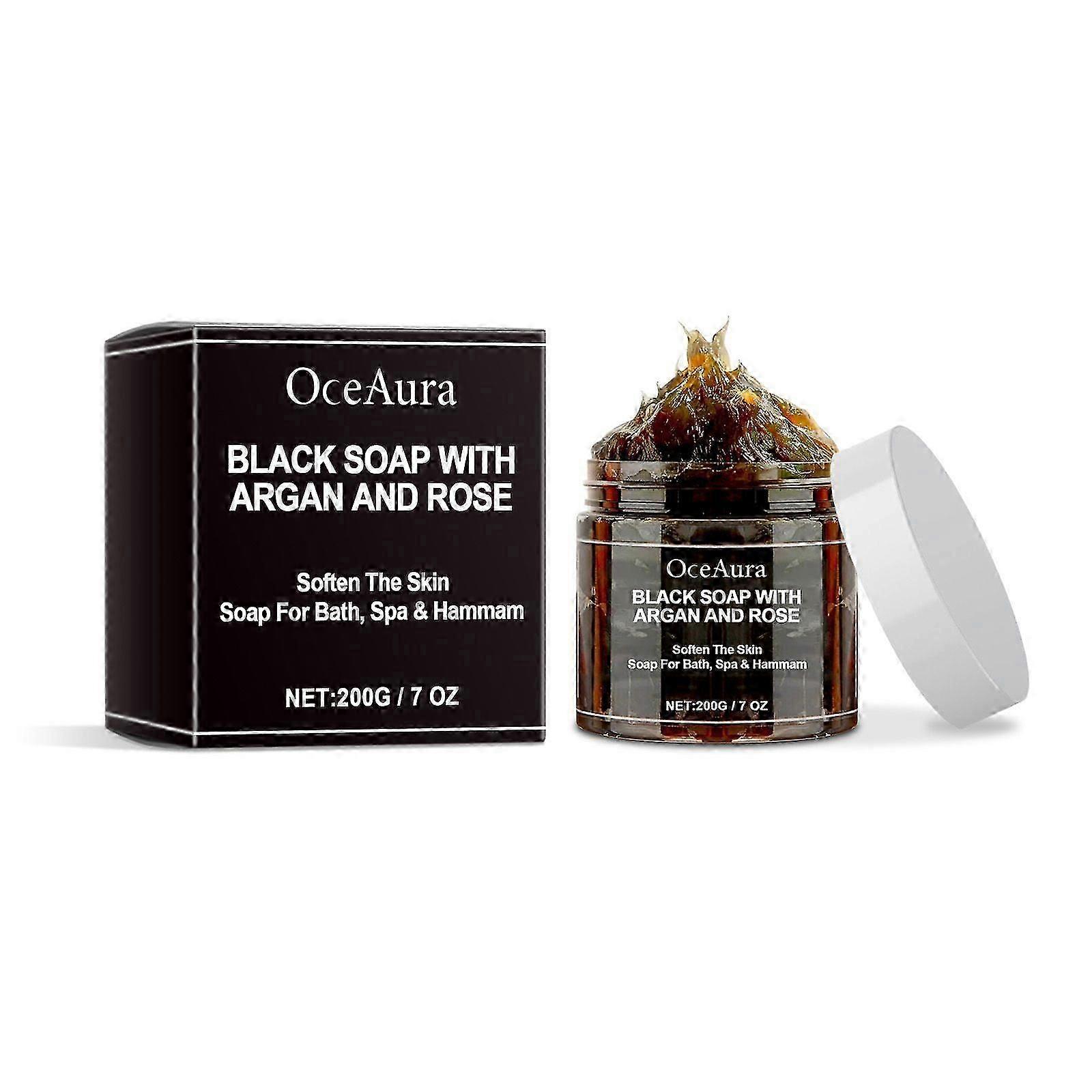 Argan & Rose Black Soap effectively cleanses the skin