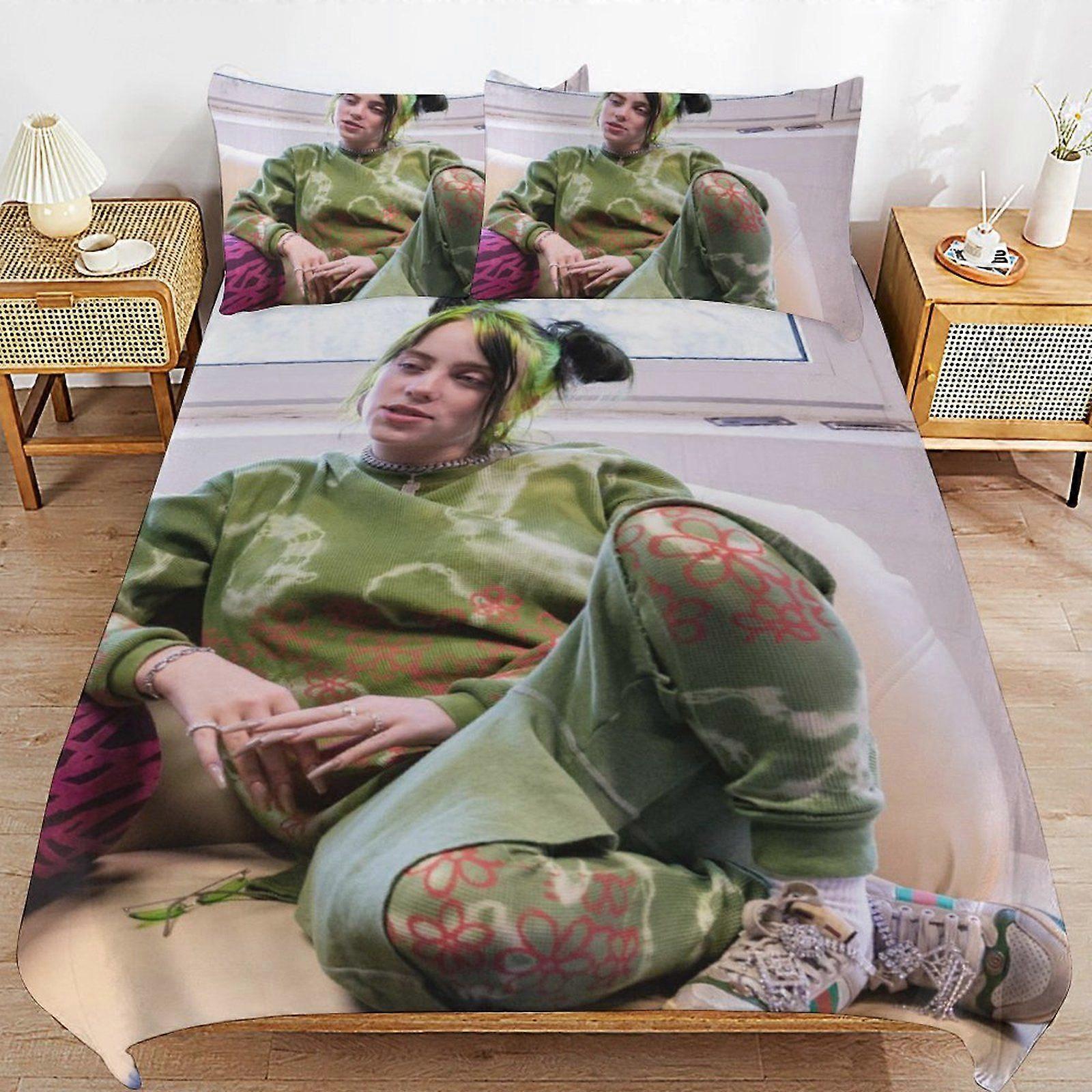 553BY Billie Eilish Modern Handling Practical Sleep Set Durable Threaded Design Zipper Duvet Cover Sets Essential SQ553
