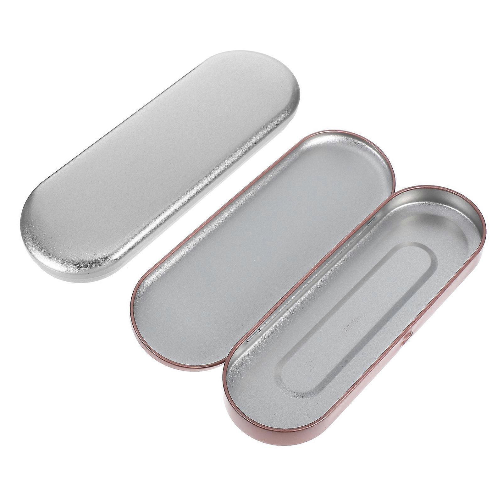 Metal Hinged Lid Storage Box Portable Use for Tweezers Tinplate Material Secure Lid 4Pcs