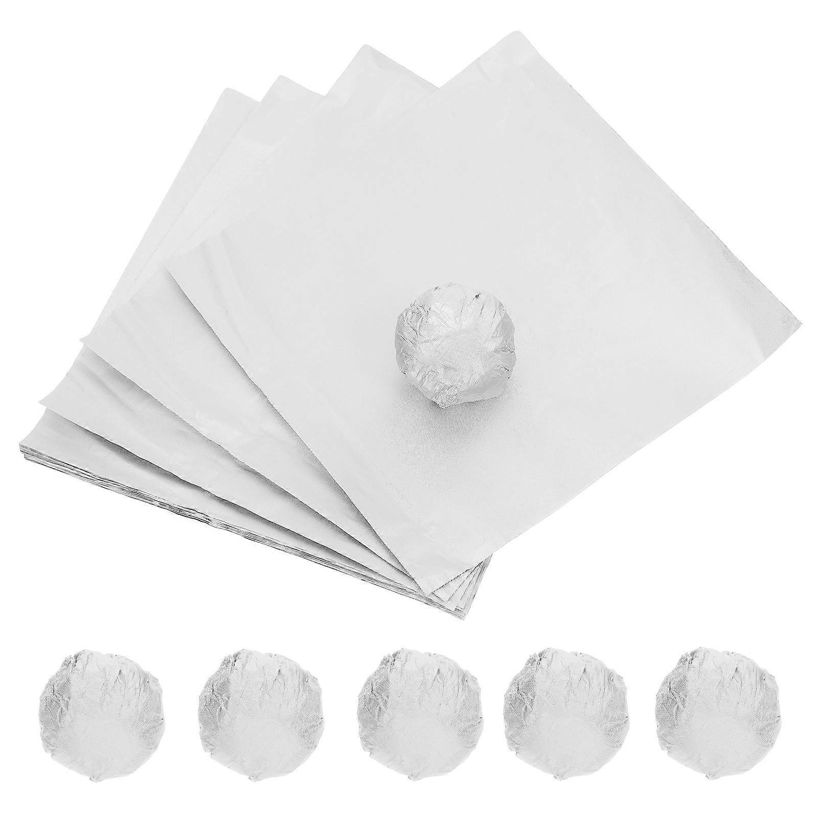 Candy Wrappers Silver Aluminum Foil Candy Wrapper for Packing 100Pcs