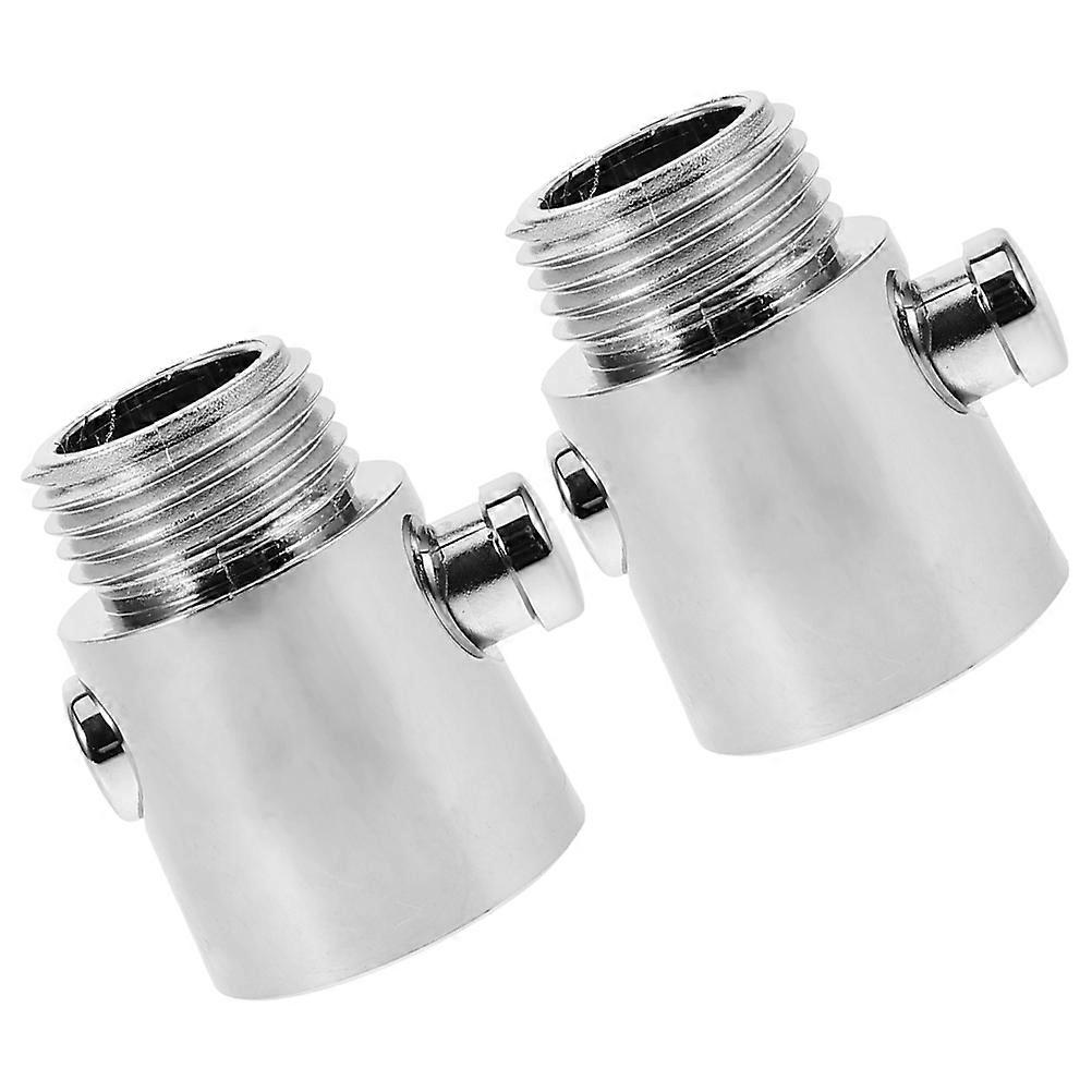 Flow Control Shower Head Shut Off Valve for Easy Use 2Pcs in Silver Metal