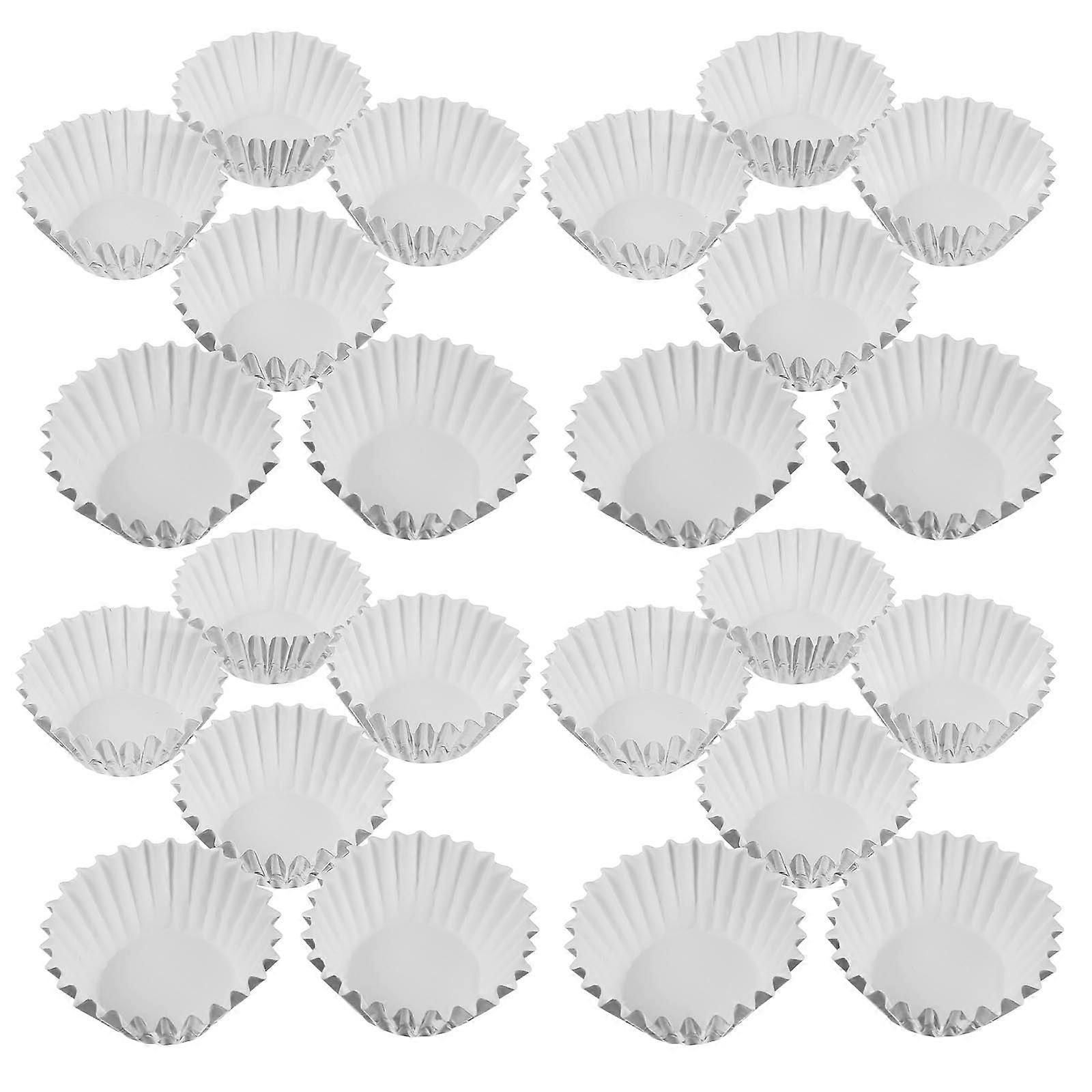 Silver Egg Cake Base Paper Cup Foil Cupcake Liners for Cake Baking 500Pcs