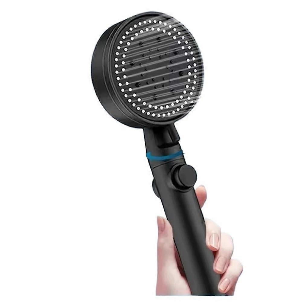Pressure Handheld Shower Head 5 Spray Modes Water Saving Easy Install for Bathroom Black