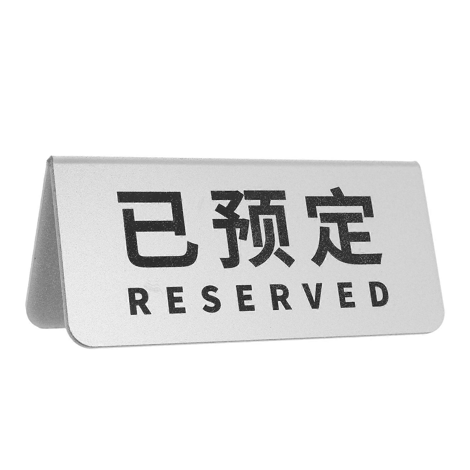 Silver Acrylic Reserved Table Sign for Reservation Easy to Clean