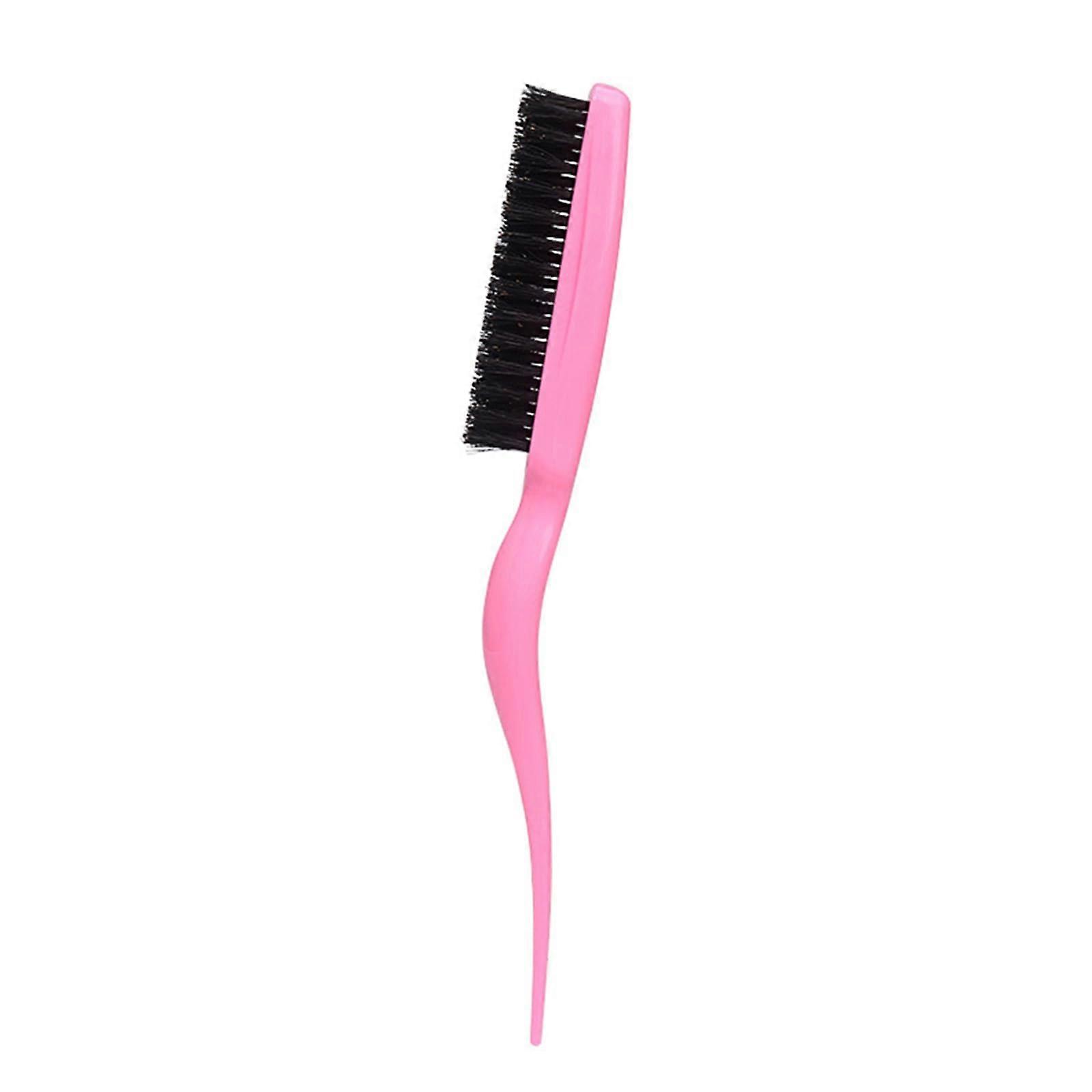 Professional Boar Bristle Teasing Hair Brush with Pointed Tail for Volume and Precision Styling