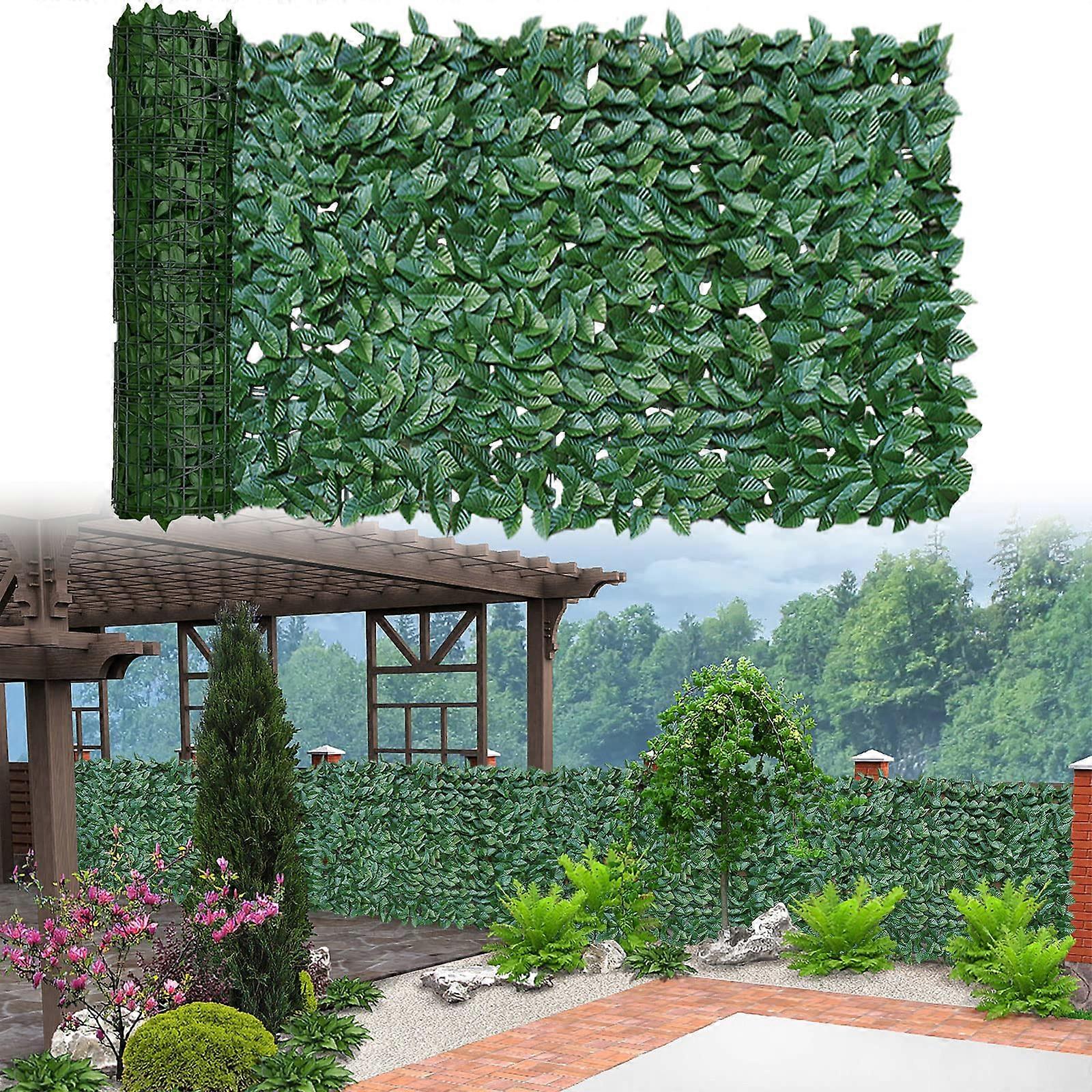 Artificial Privacy Fence Ivy Leaf Hedge 2x8m UV Protected Expandable Screen for Garden Balcony