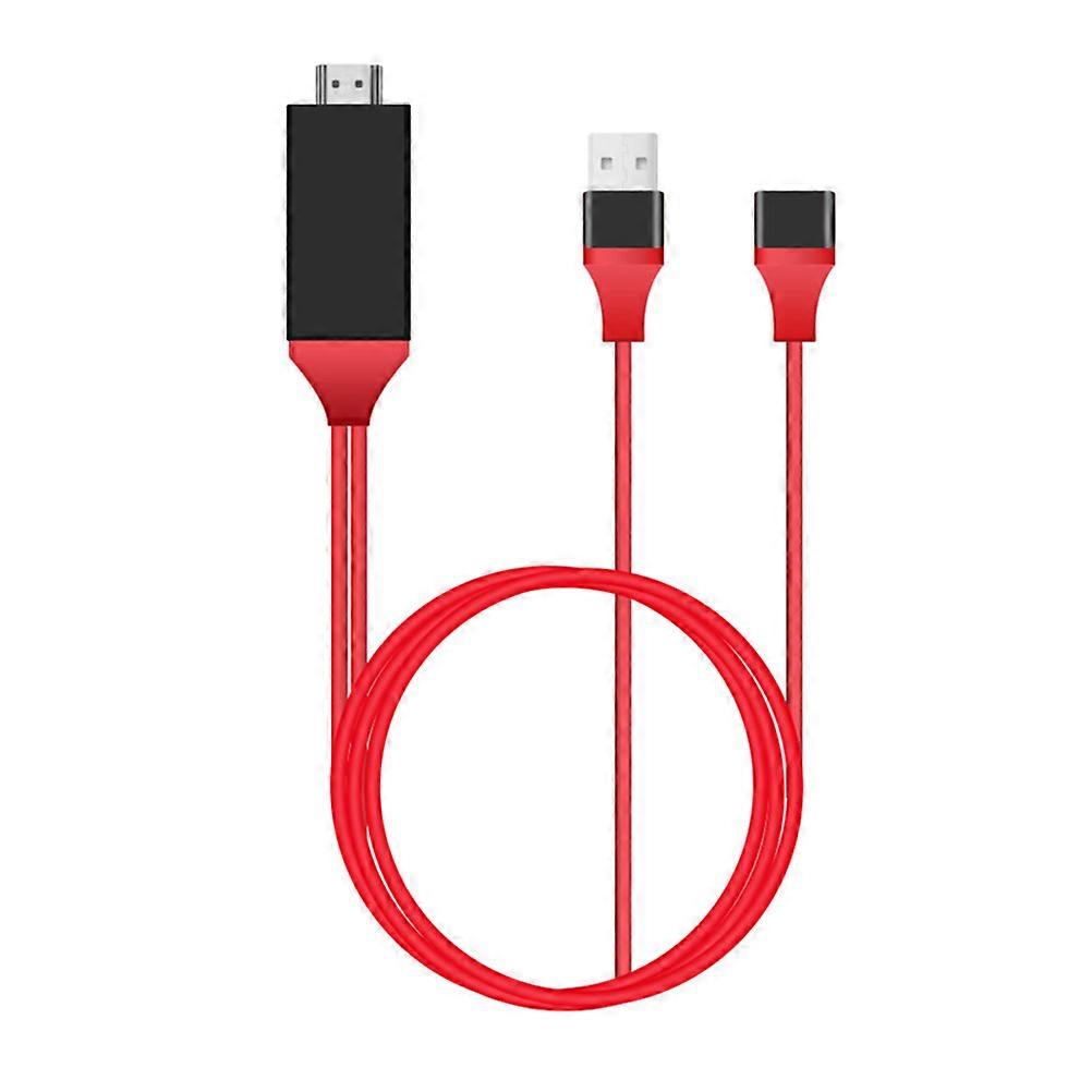 Red Micro USB to Cable Adapter Video Adaptor for Projecting Use 3Pcs