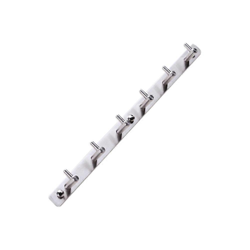 Stainless Steel Wall Mounted Hook Rack for Hanging Clothes 6 Hooks
