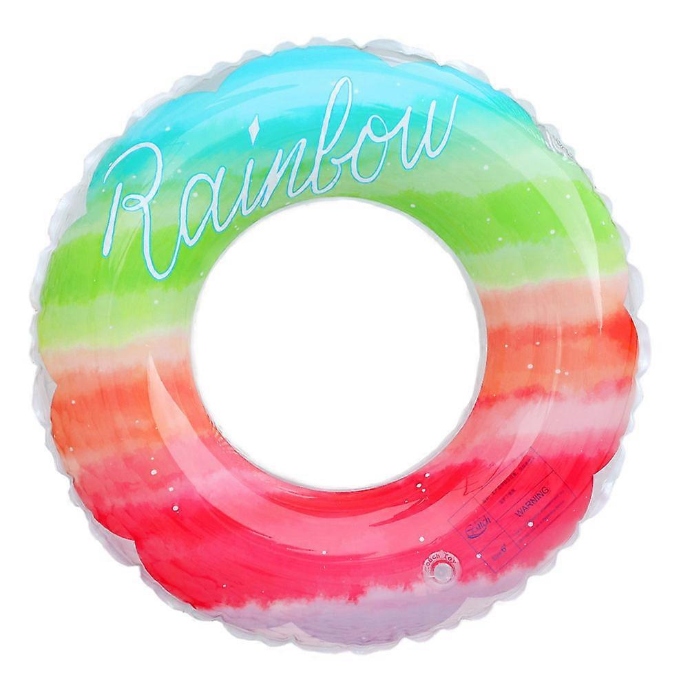 Rainbow Swimming Ring Inflatable Swimming Ring for Adults Durable Float Seat