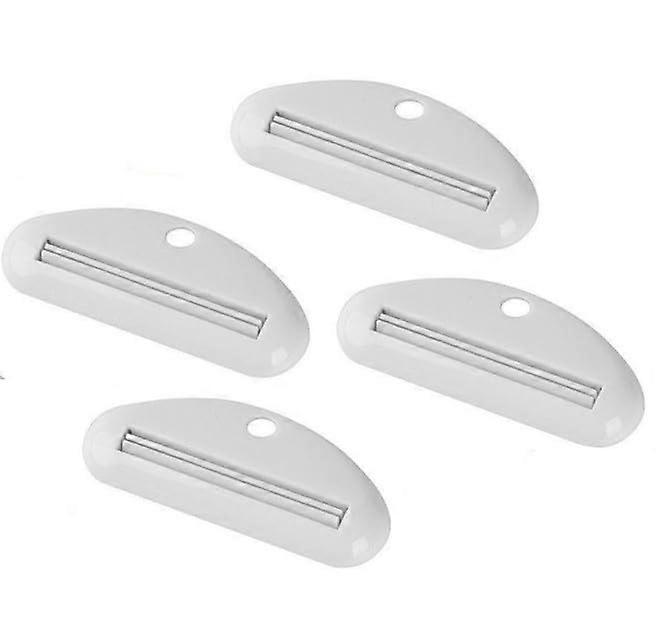 5Pcs White Toothpaste Squeezer Set, Plastic Tube Dispenser Clips, WasteReducing Bathroom Tool