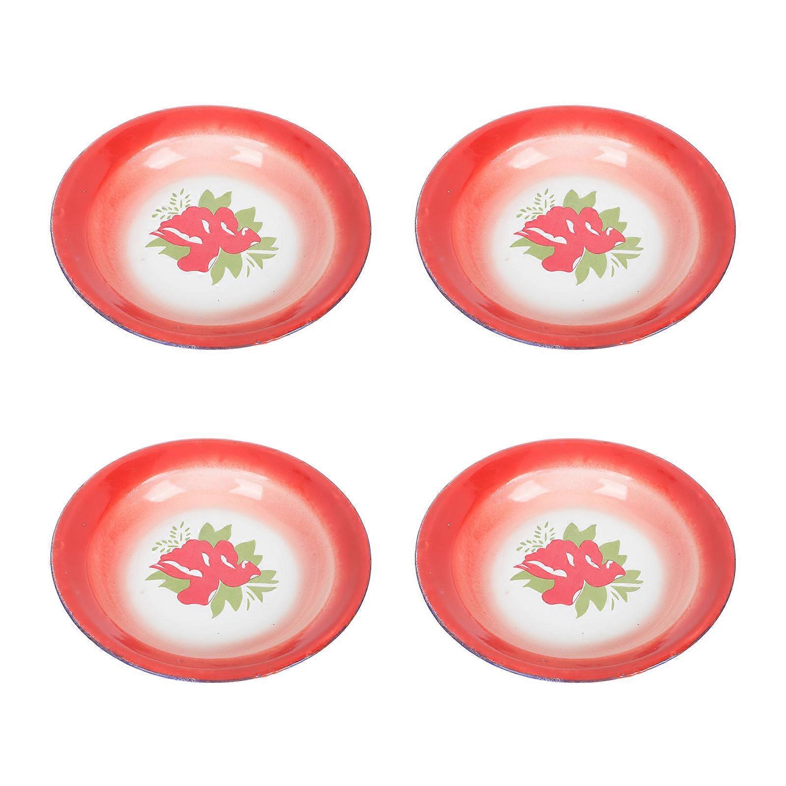 Pastry Holder Enamel Dinnerware Set 14x14cm Gift Giving 4Pcs