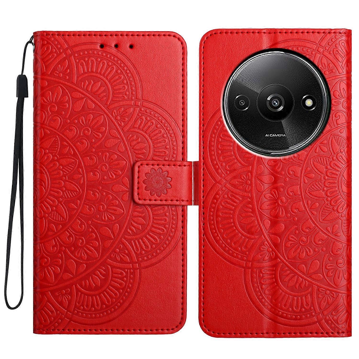 Flower Embossed Leather Phone Case